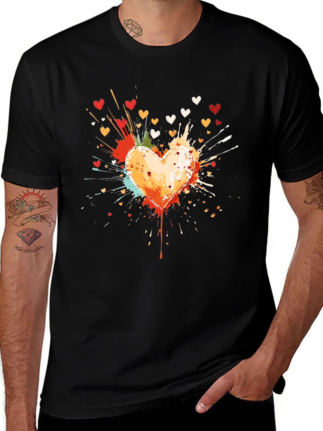 Variant 13 of Heart Splash Tee - Artistic Graphic T-Shirt