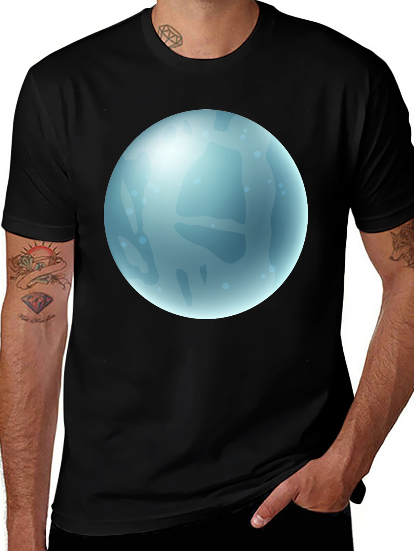 Variant 16 of Cool Planet Graphic Tee - Black Casual Comfort