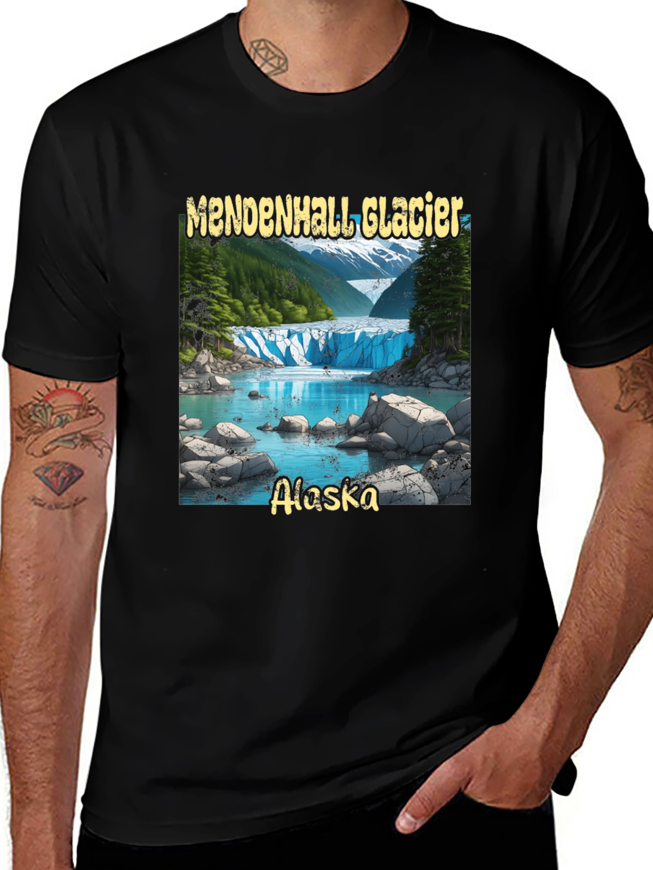 Variant 8 of Mendenhall Glacier Alaska Graphic Tee