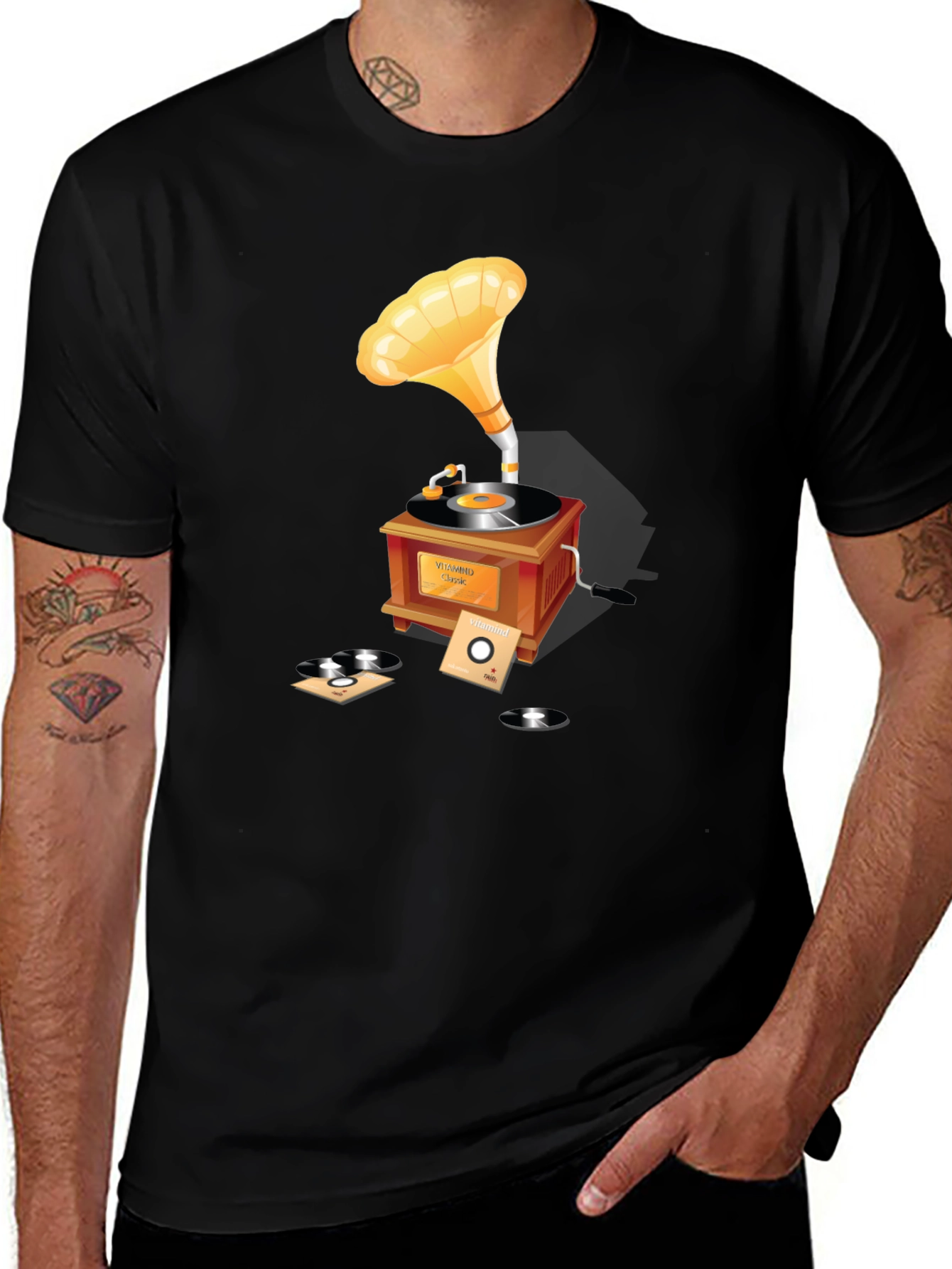 Variant 30 of Vintage Gramophone T-Shirt - Classic Music Lover Tee