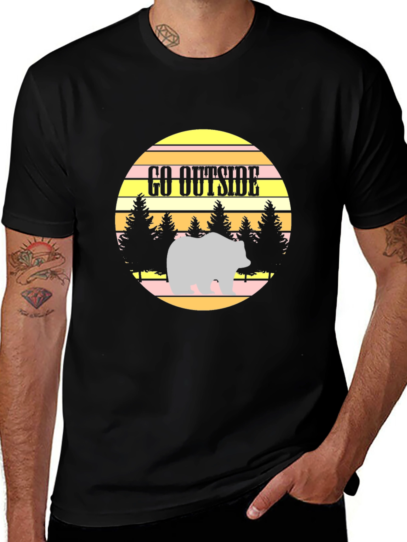 Variant 27 of Go Outside Bear Nature Graphic Tee