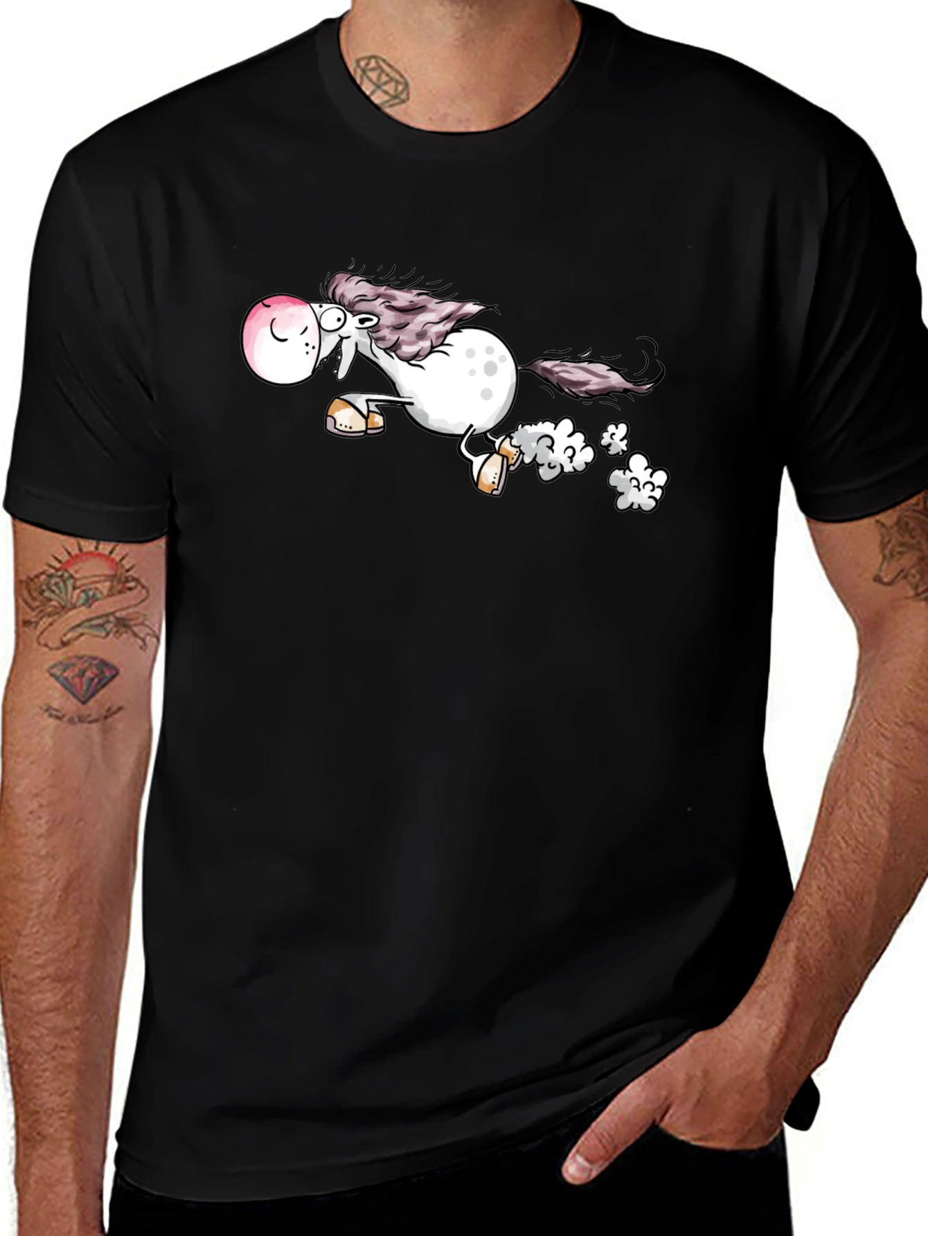 Variant 12 of Funny Cartoon Horse Graphic T-Shirt