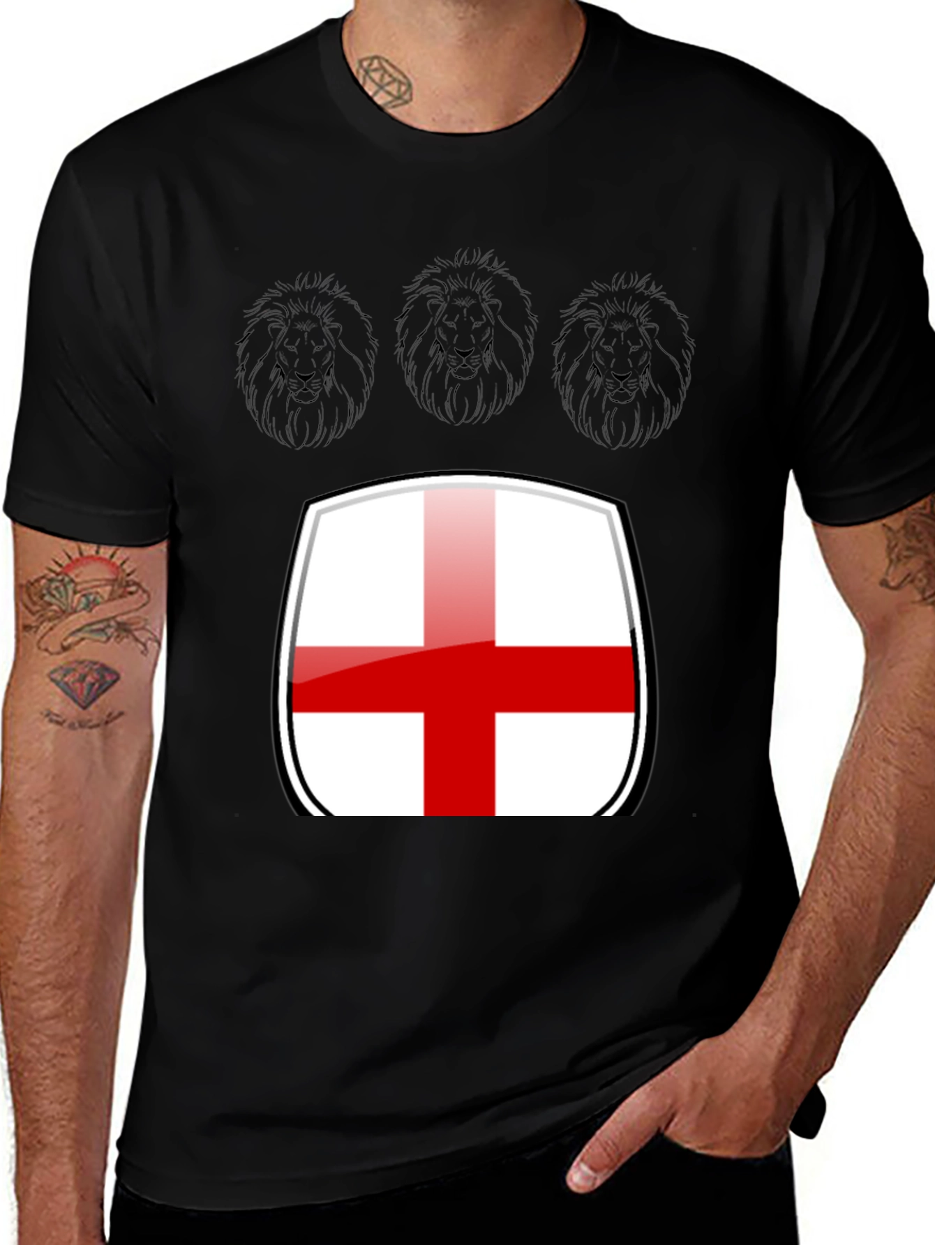 Variant 20 of England Flag T-Shirt with Lion Graphic