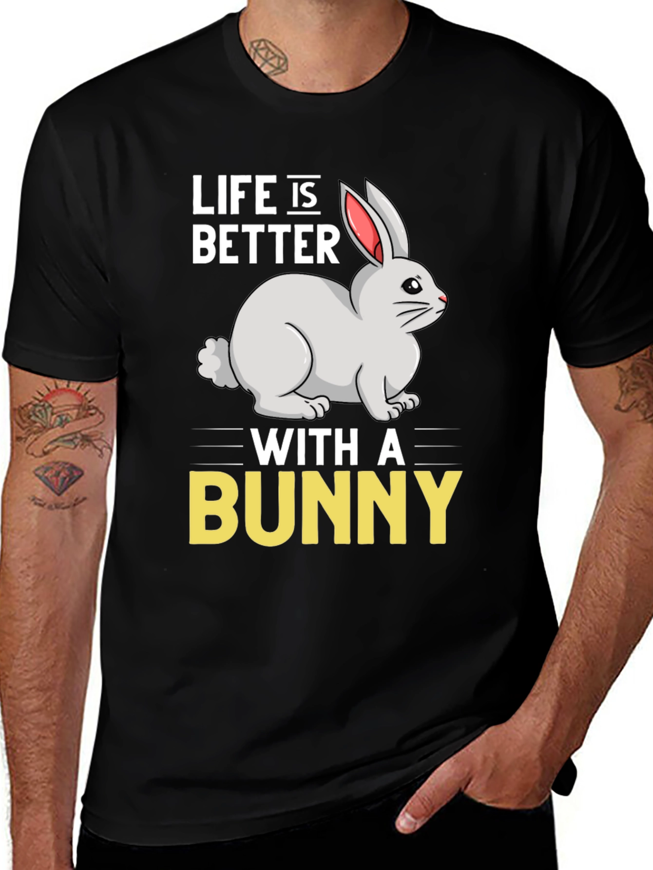 Variant 8 of Life is Better with a Bunny Graphic T-Shirt