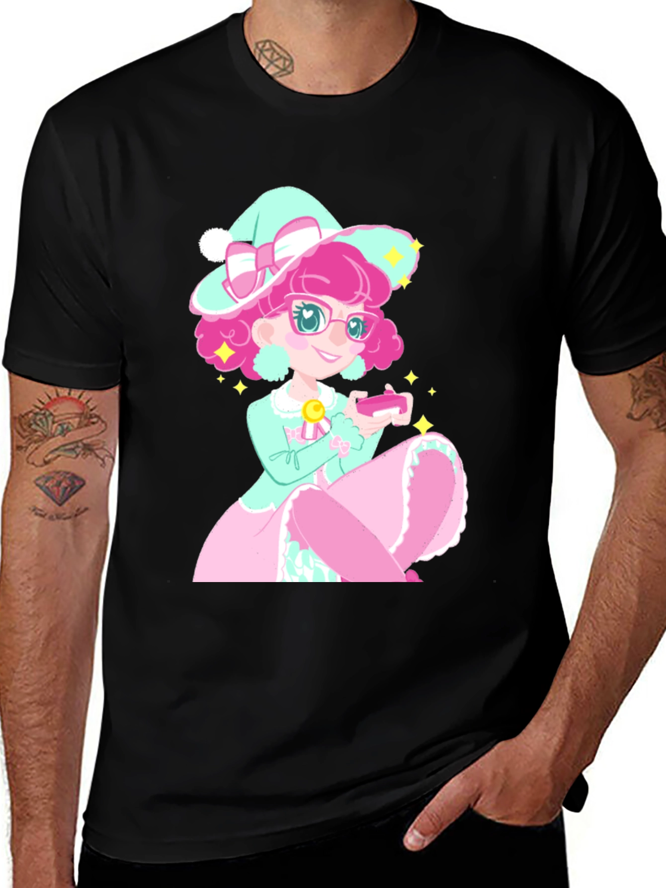 Variant 23 of Cute Anime Witch Graphic T-Shirt