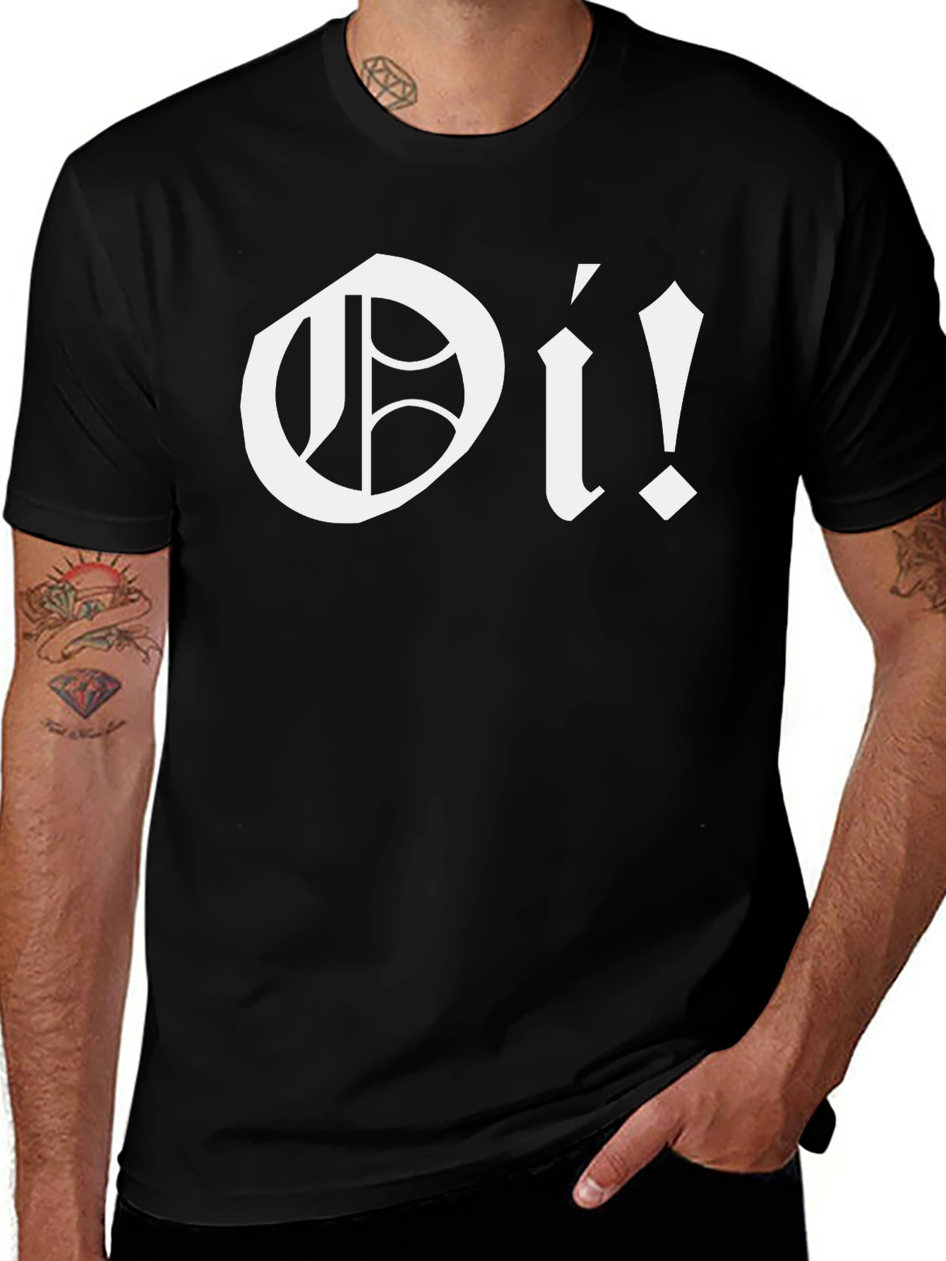 Oi! Black Graphic Tee - Punk Style