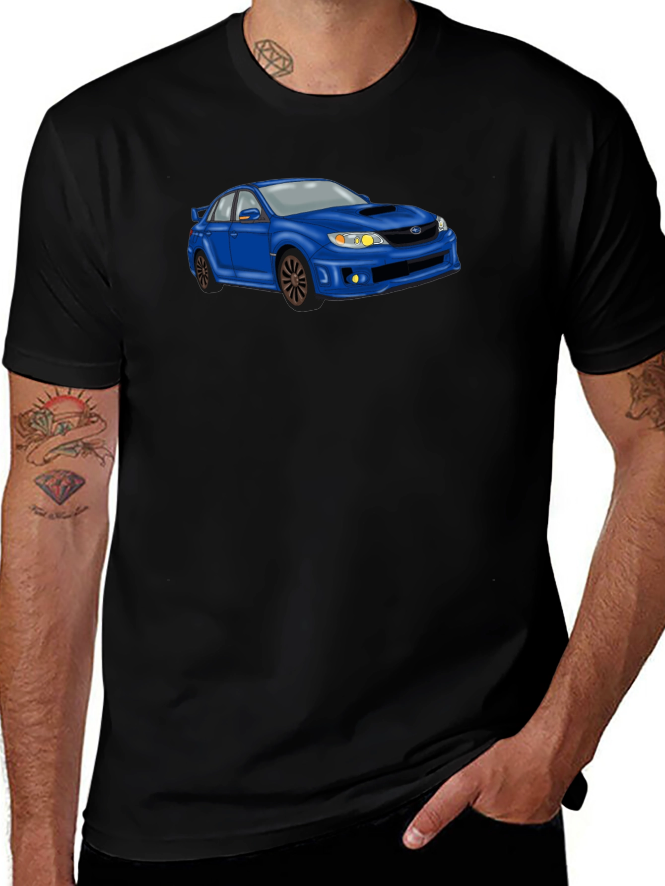 Blue Car Graphic T-Shirt