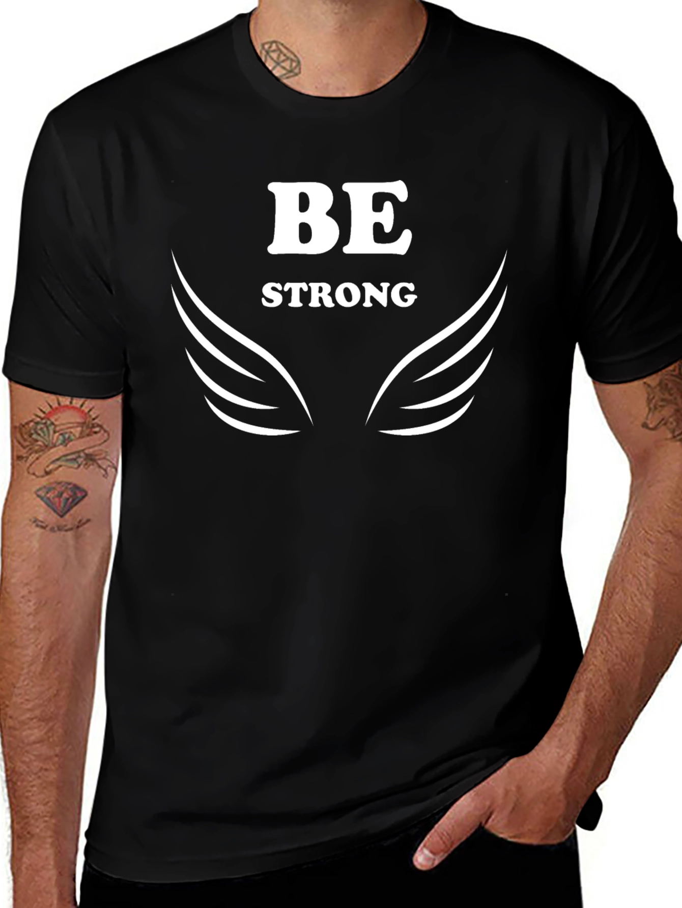 Variant 12 of Be Strong Black Graphic T-Shirt