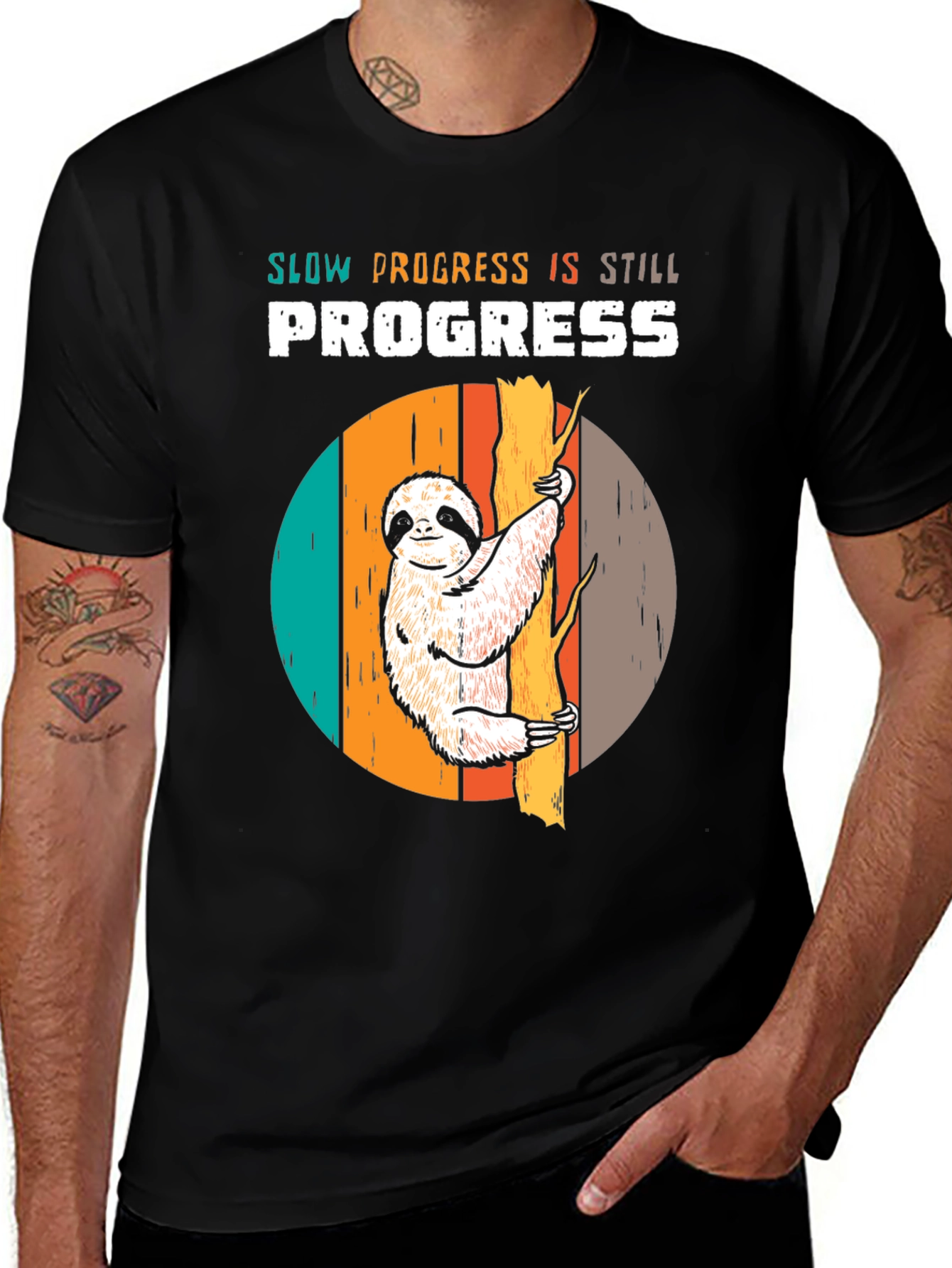 Variant 9 of Slow Progress Sloth Graphic Tee - Inspiring Unisex T-Shirt