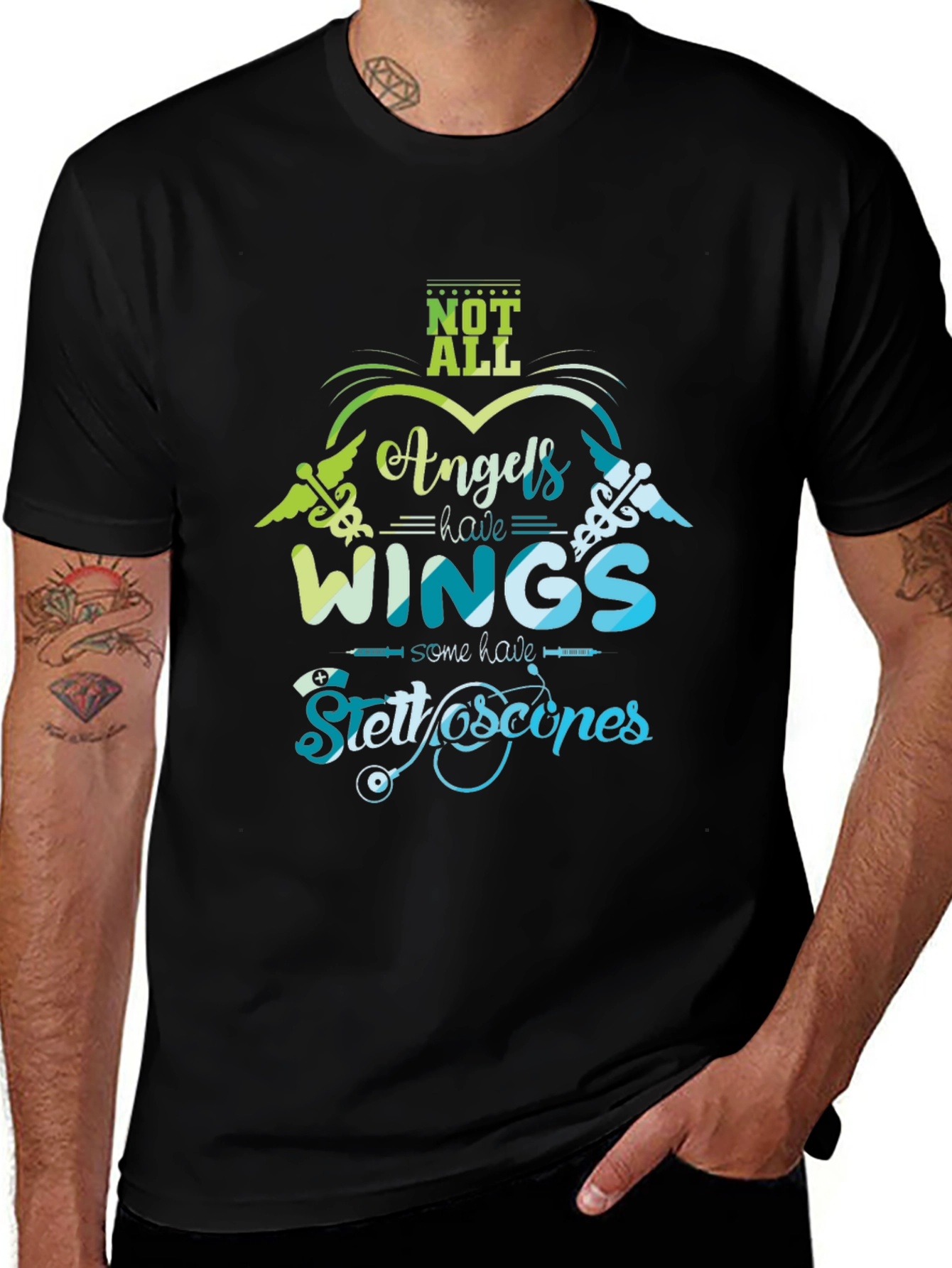Variant 4 of Angels With Stethoscopes T-Shirt - Healthcare Hero Tribute