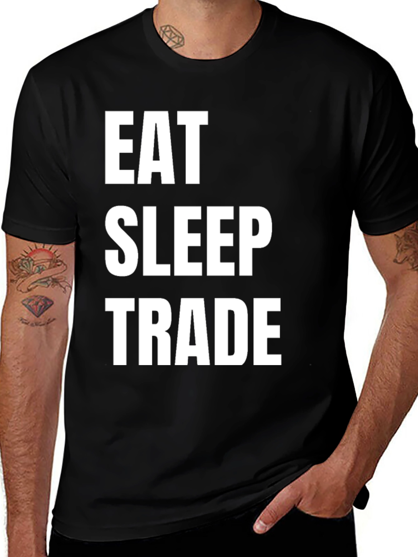 Eat Sleep Trade Graphic Tee - Black Casual T-Shirt