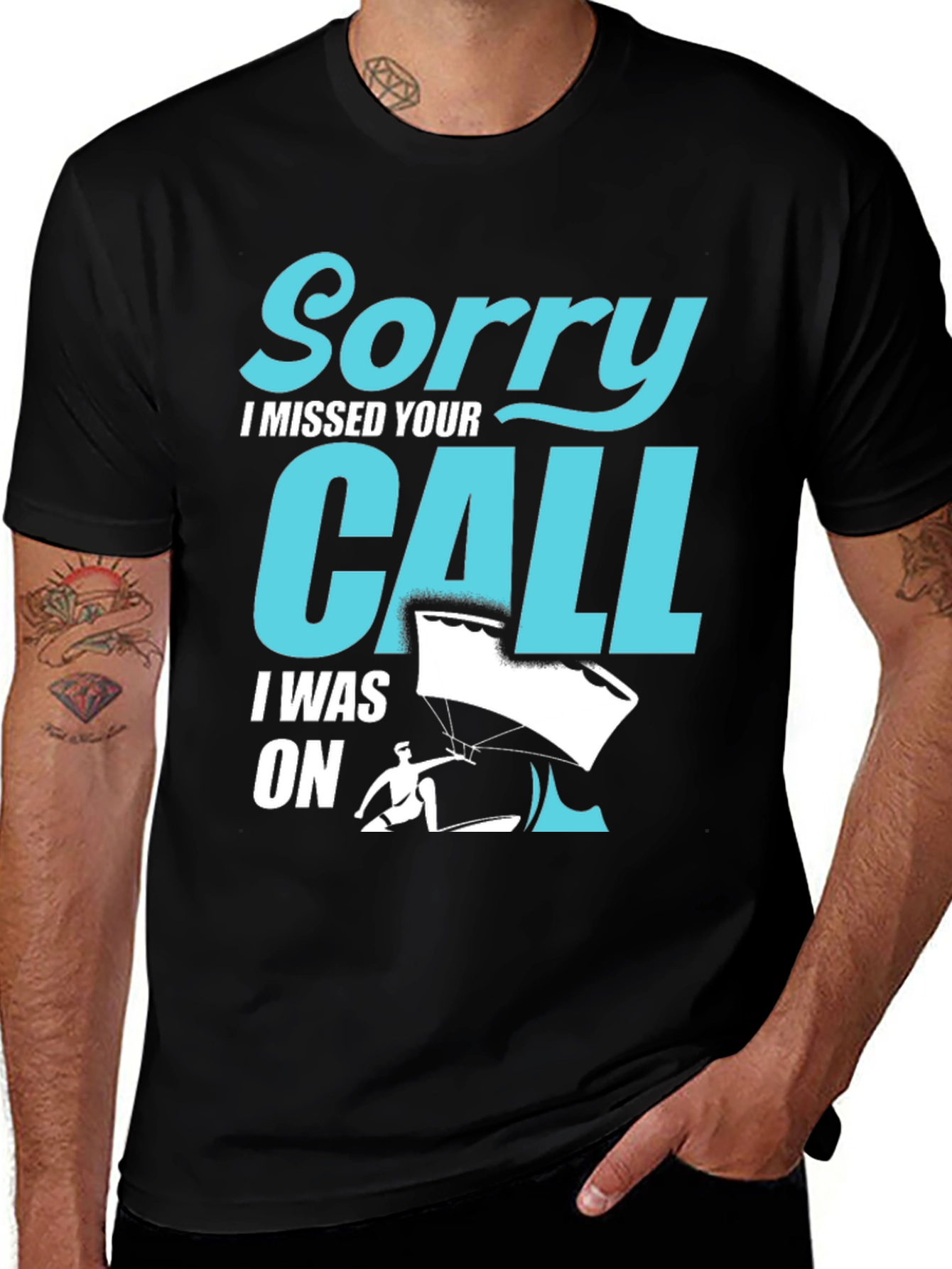 Variant 22 of Sorry I Missed Your Call Paragliding T-Shirt