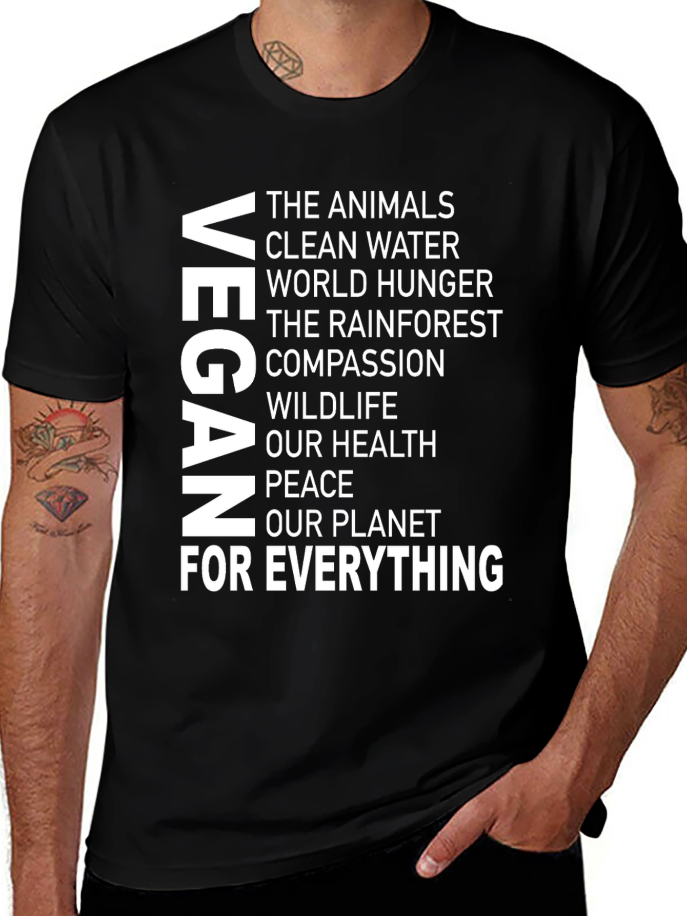 Variant 29 of Vegan T-Shirt: For Animals, Health & Planet