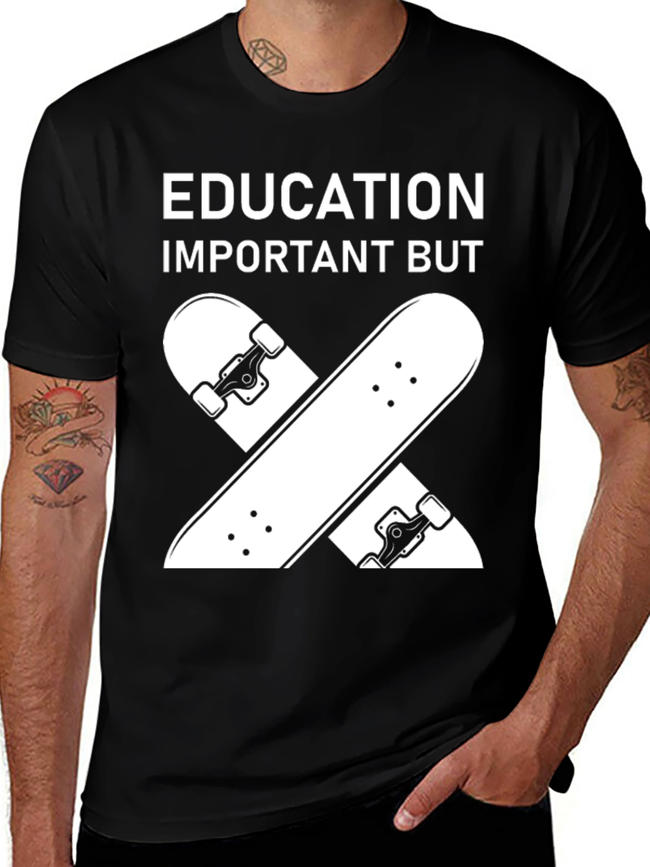 Variant 10 of Education Important Skateboard T-Shirt