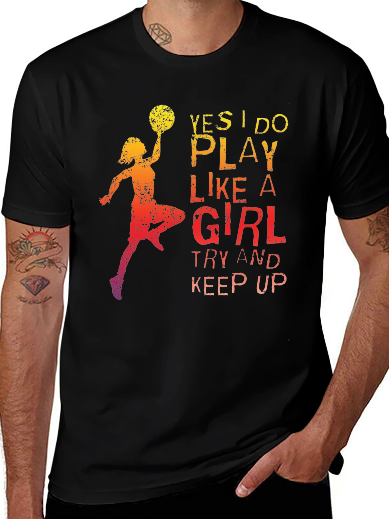 Variant 17 of Yes I Do Play Like A Girl Black T-Shirt