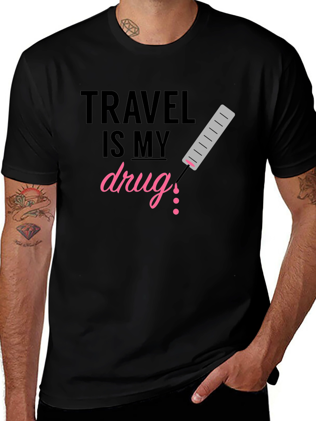 Variant 27 of Travel is My Drug T-Shirt