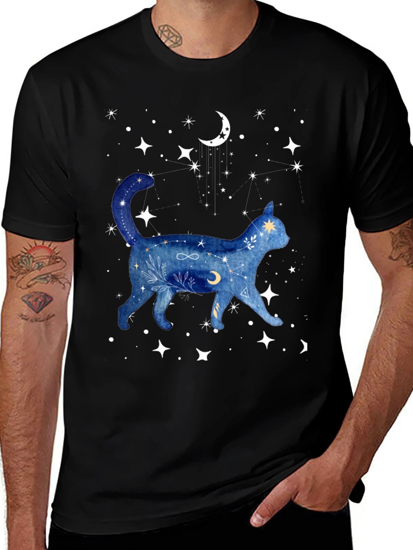 Variant 23 of Celestial Cat Graphic Tee - Unisex