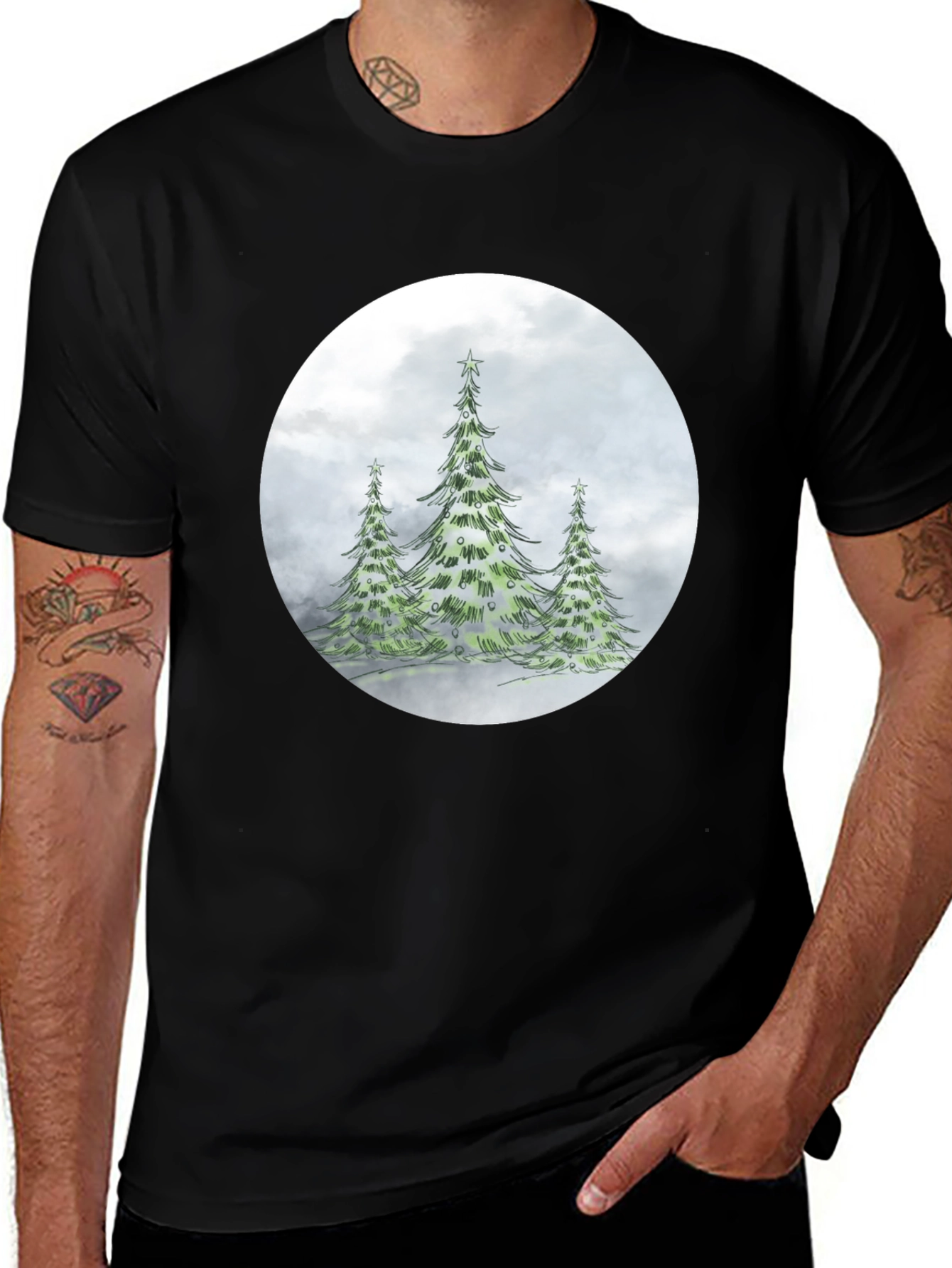 Winter Forest T-Shirt - Holiday Christmas Tree Design