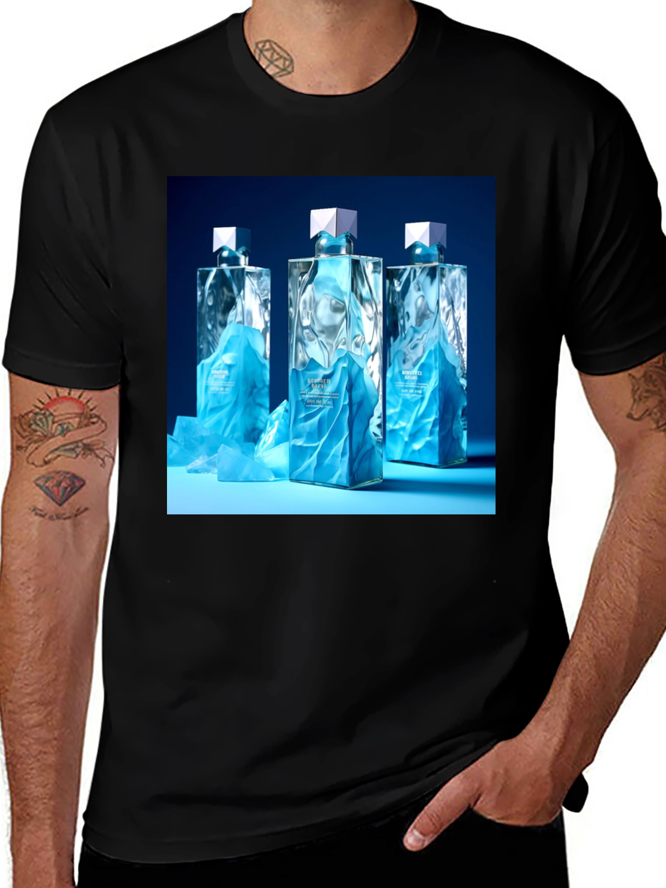 Variant 6 of Modern Graphic Tee with Designer Perfume Bottles