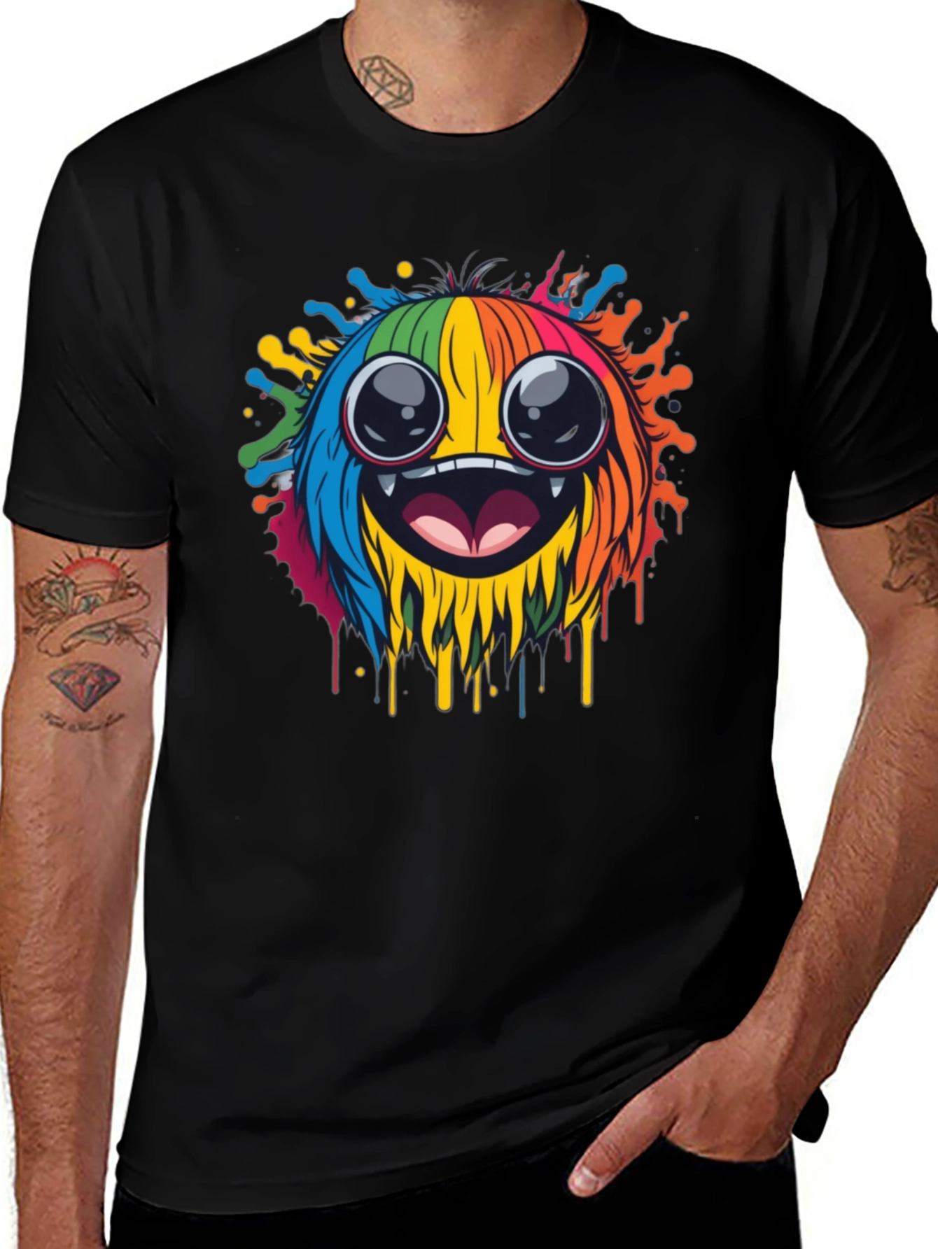 Variant 4 of Colorful Monster Graphic Tee - Fun & Unique Design