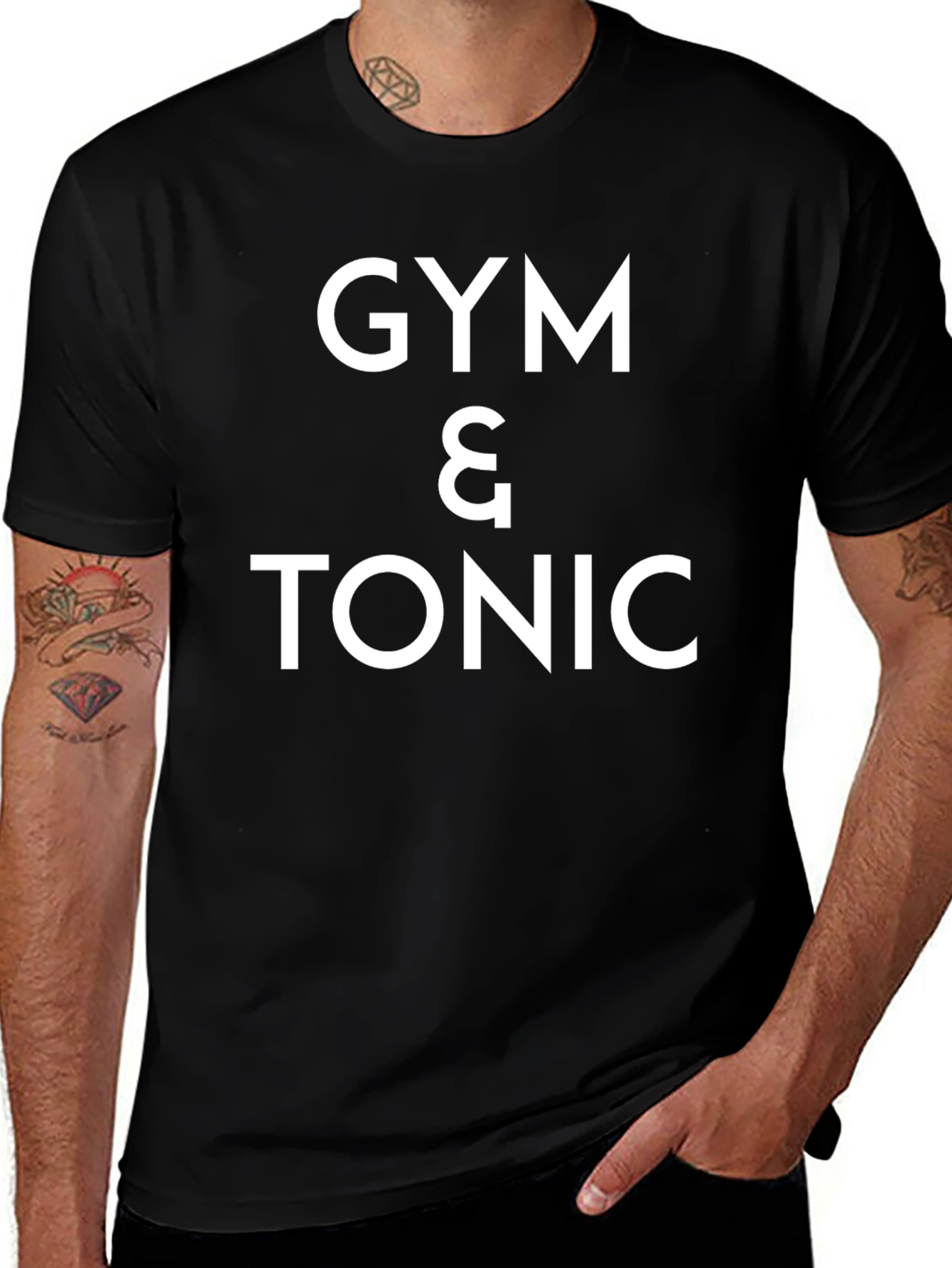 Variant 11 of Gym & Tonic Graphic Tee - Black Cotton Blend