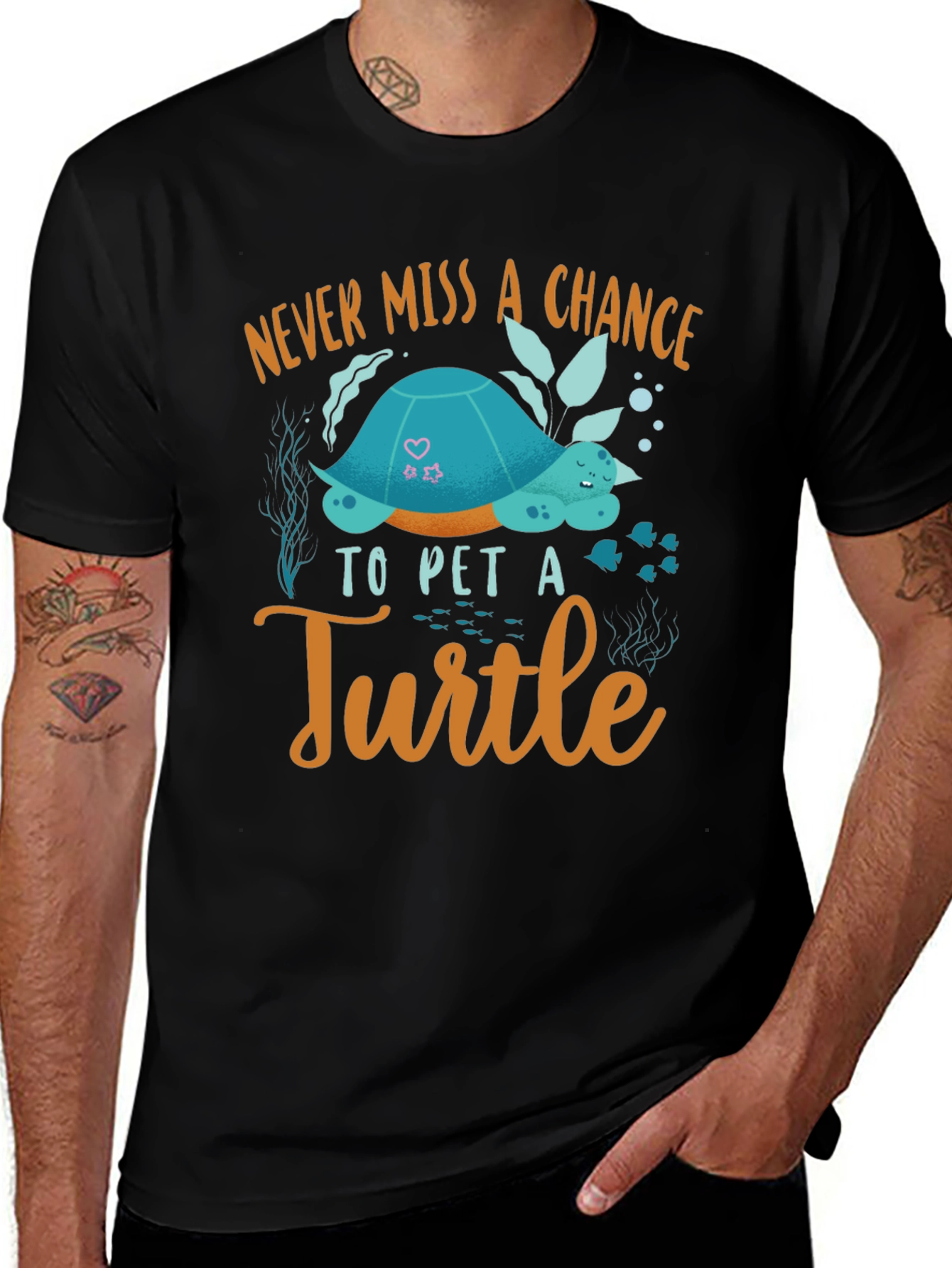 Variant 16 of Never Miss a Chance to Pet a Turtle Graphic Tee