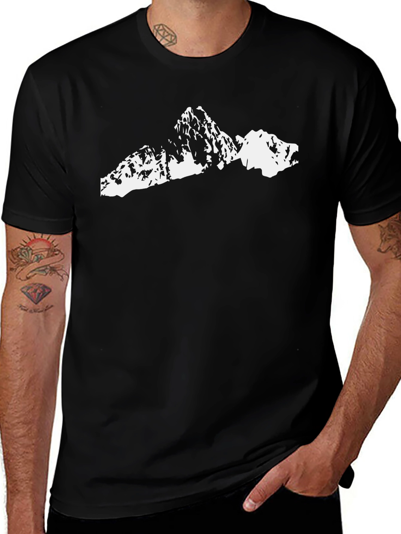Variant 7 of Mountain Silhouette Black T-Shirt