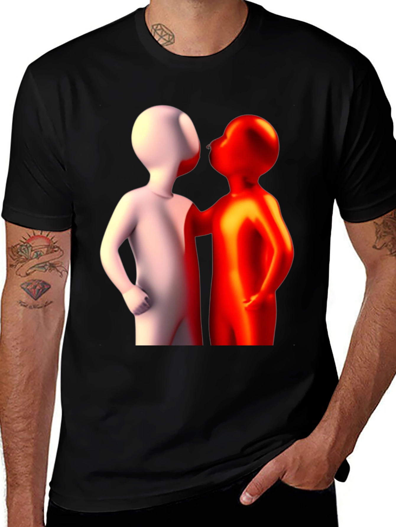 Variant 9 of Abstract Figures Graphic Tee - Black