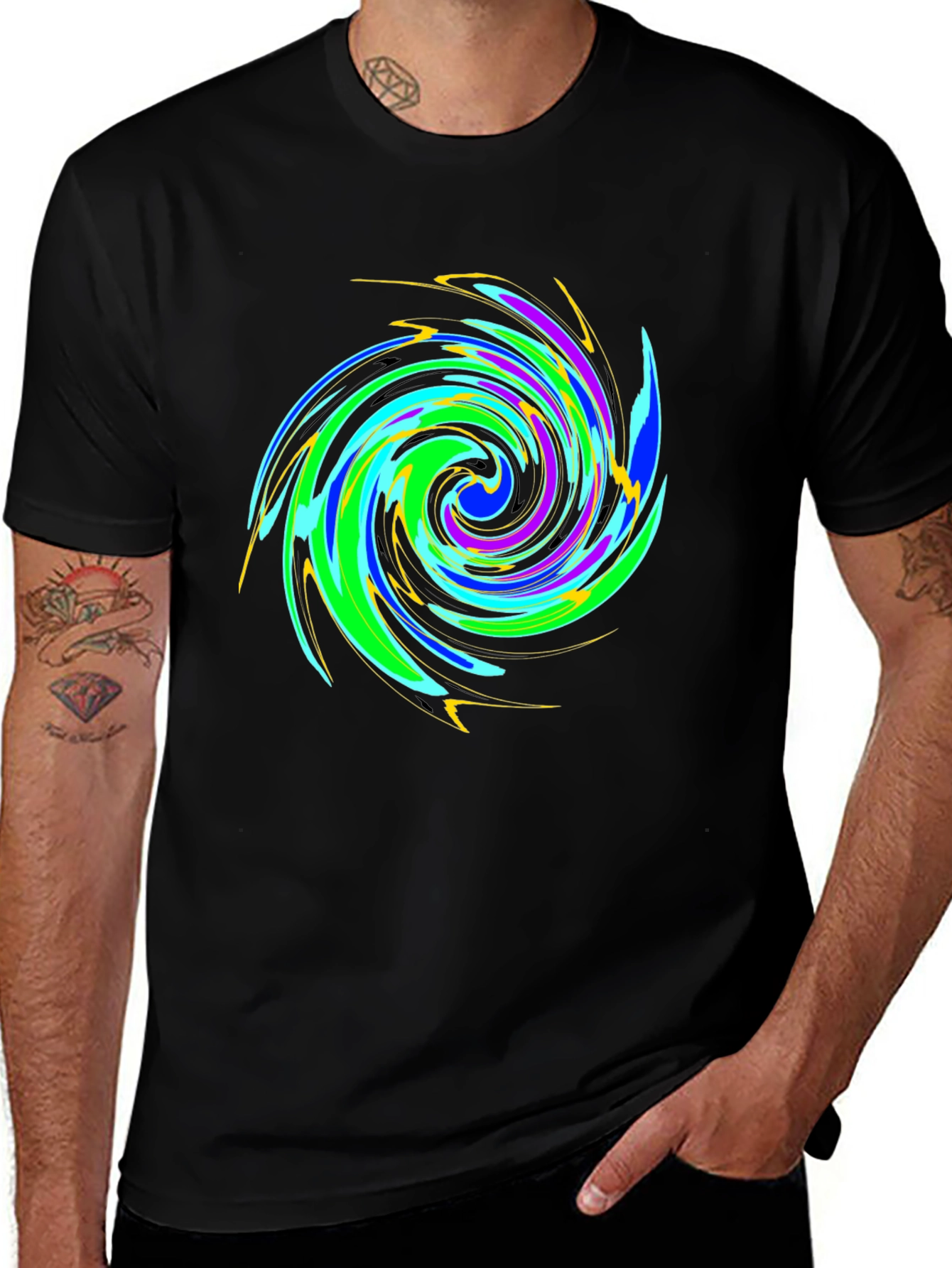 Variant 29 of Swirl Graphic Black T-Shirt