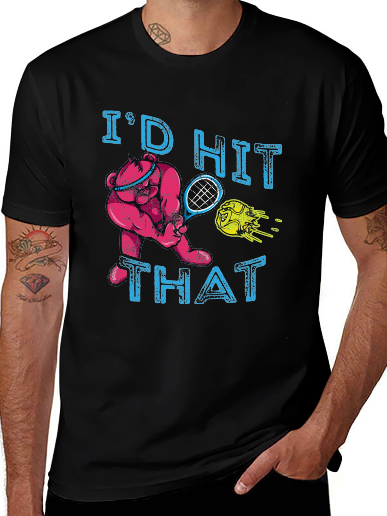 Variant 13 of I'd Hit That Bear Tennis Graphic T-Shirt
