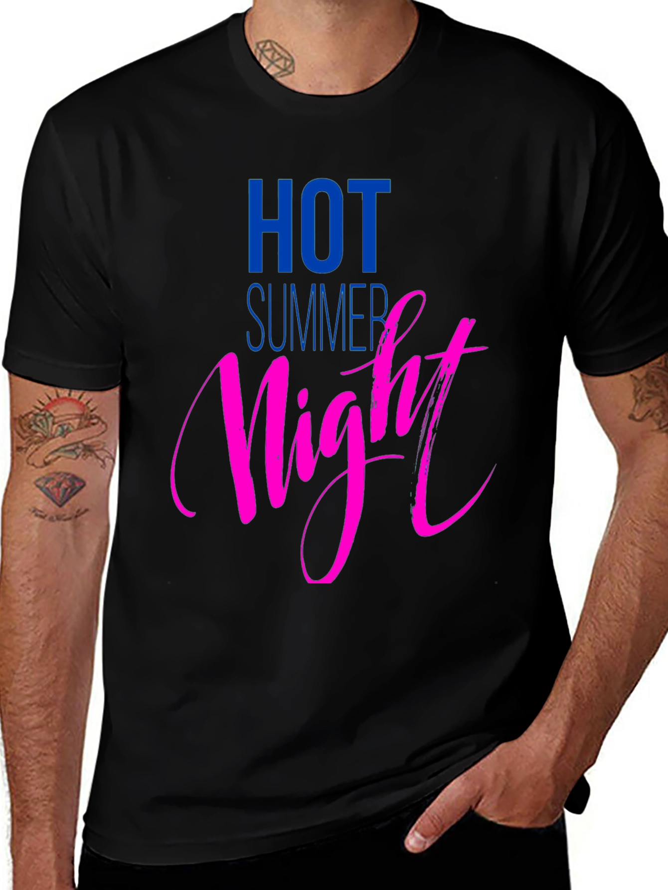 Variant 5 of Hot Summer Night Graphic Tee - Black