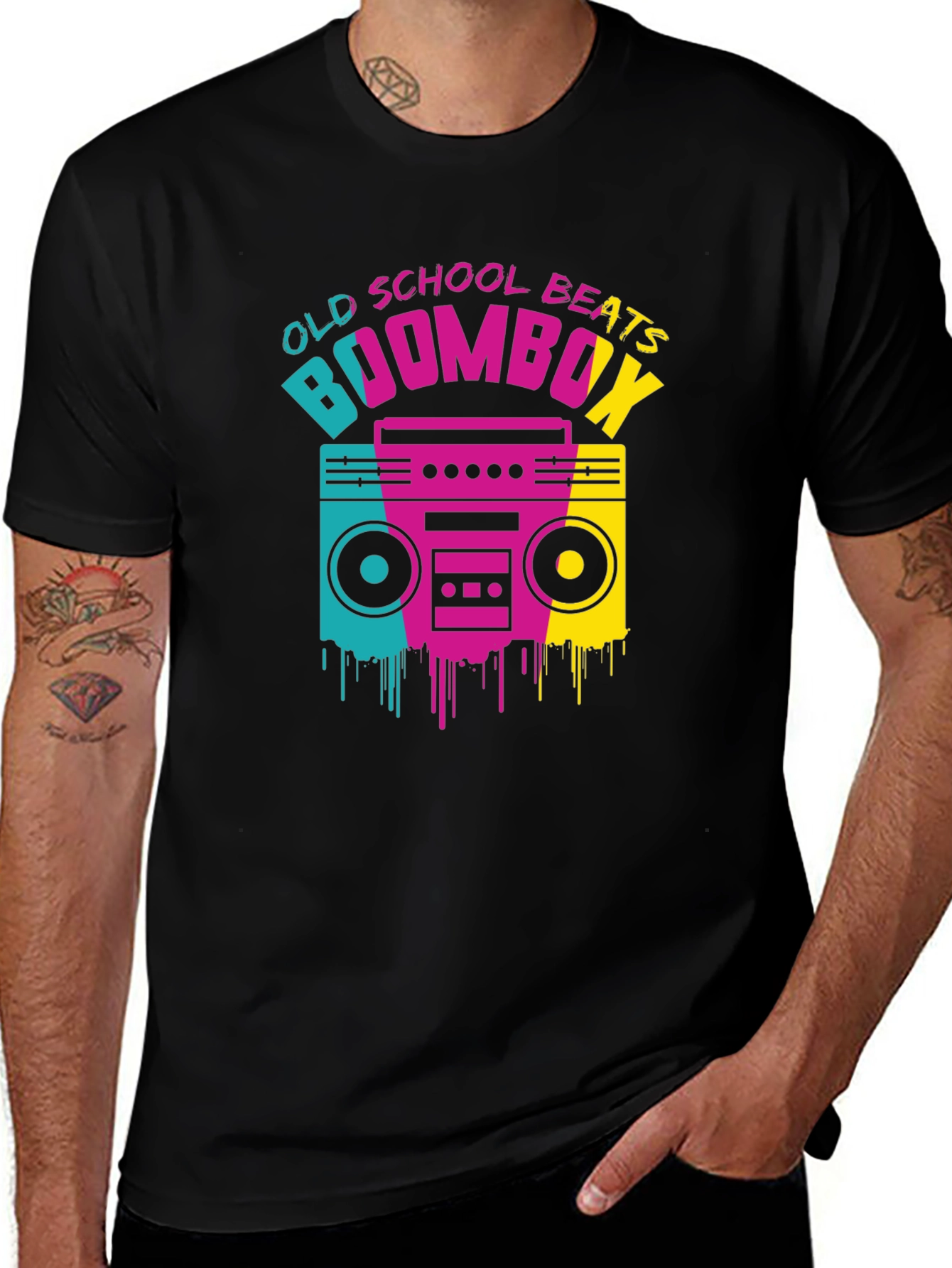Variant 14 of Old School Beats Boombox Graphic Tee