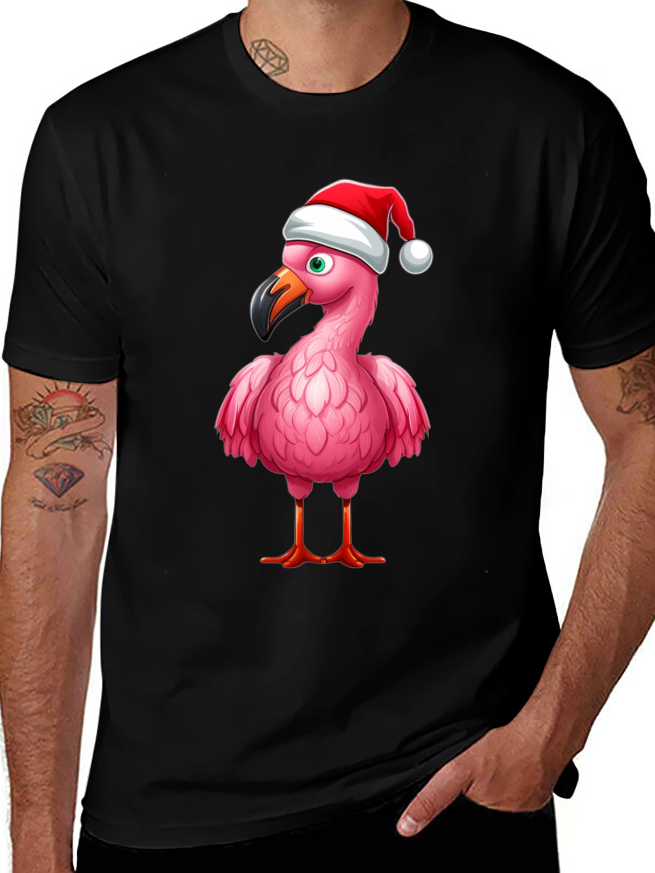 Variant 19 of Festive Flamingo T-Shirt - Holiday Edition