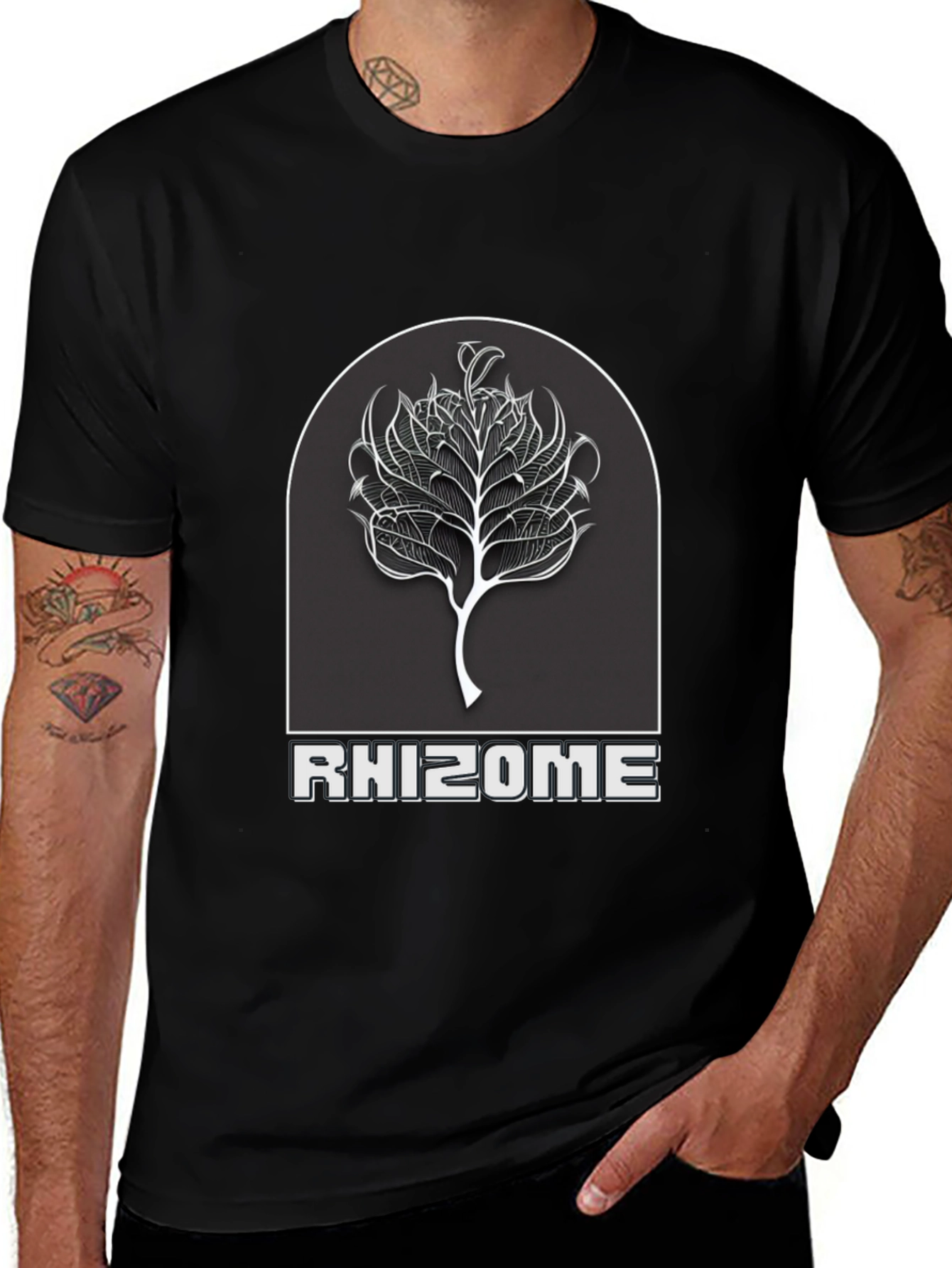 Variant 30 of Rhizome Graphic Print Black T-Shirt