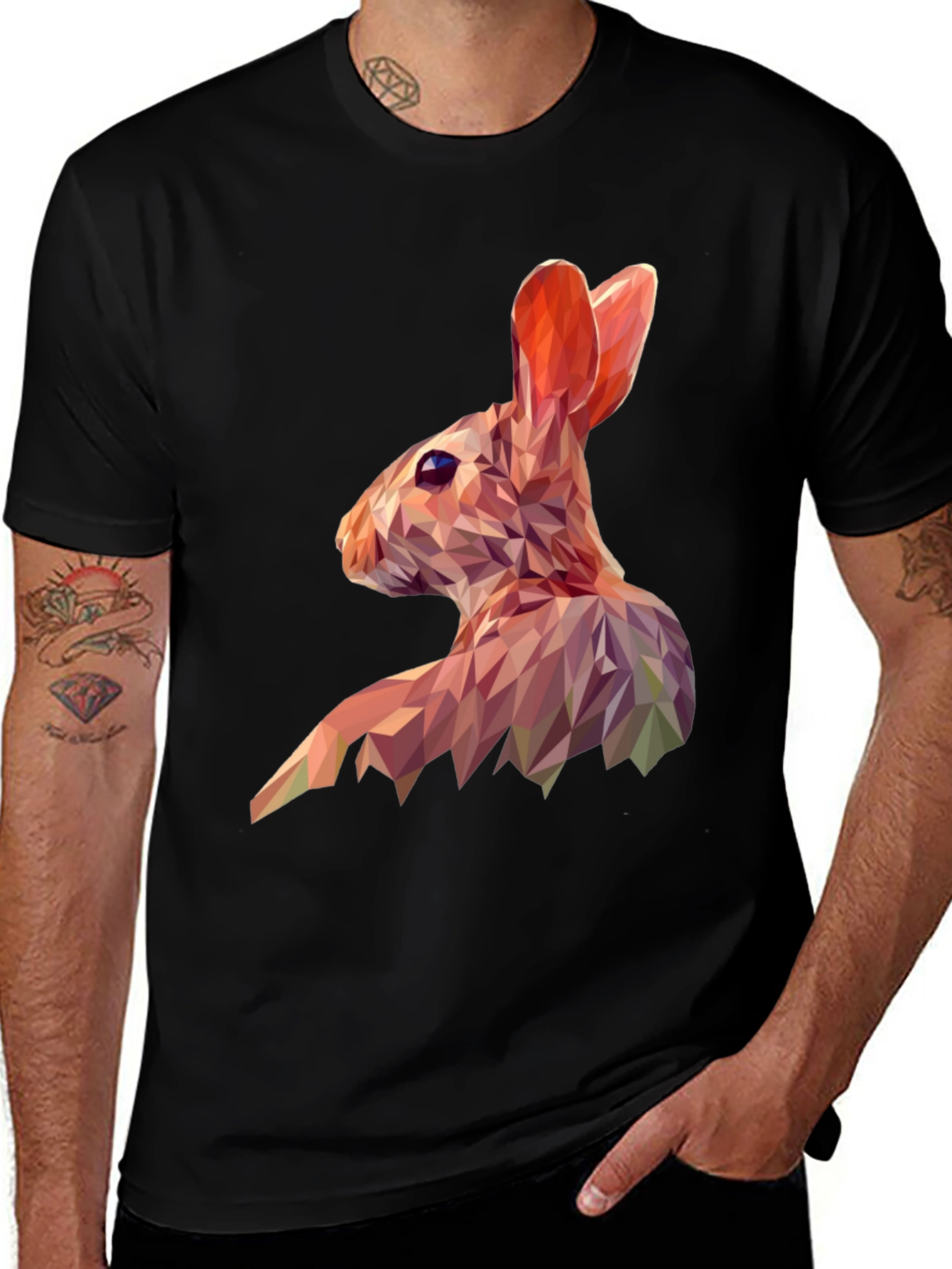Variant 18 of Geometric Rabbit Graphic Tee - Modern Animal Print