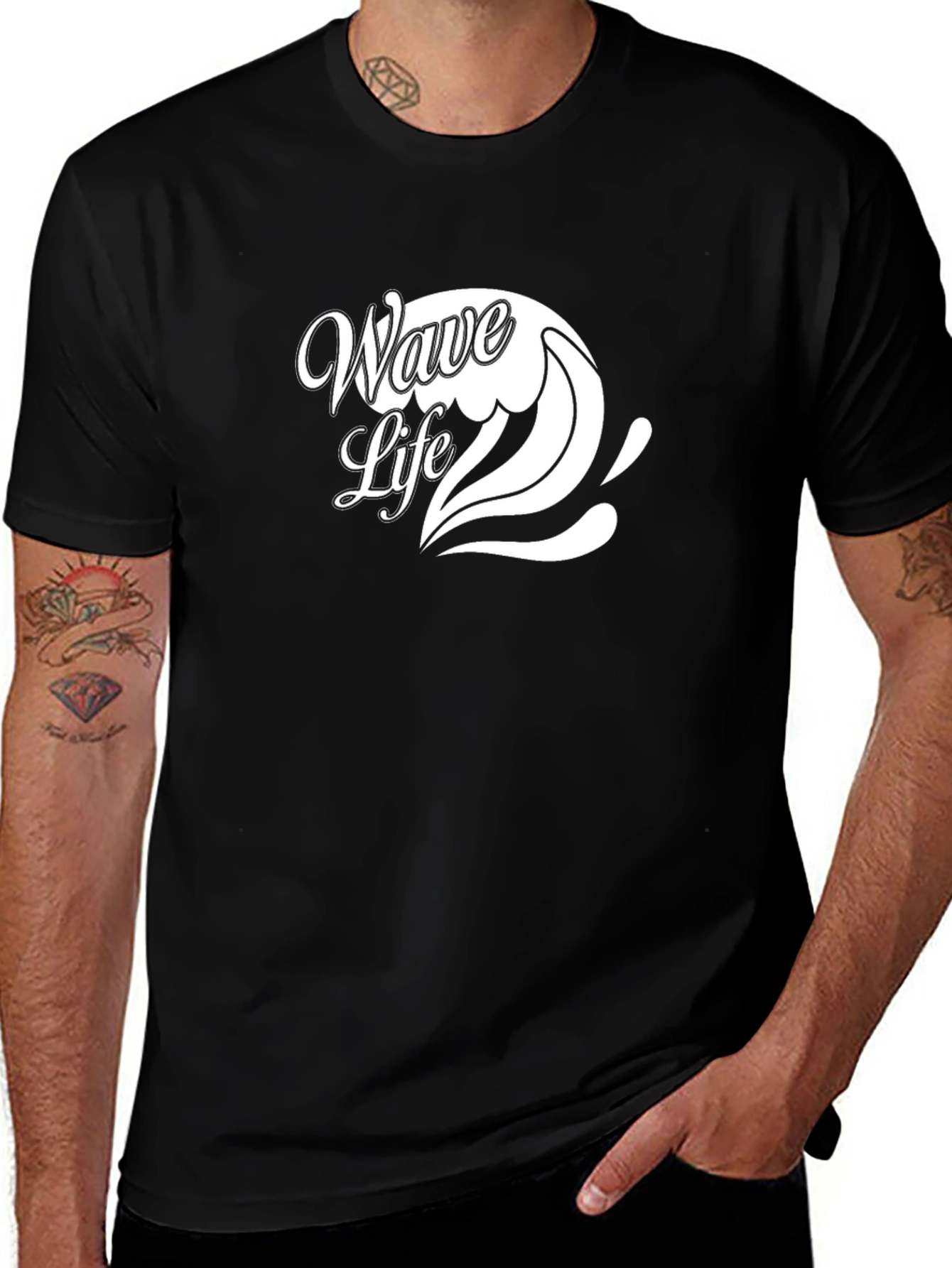 Variant 27 of Wave Life Black T-Shirt