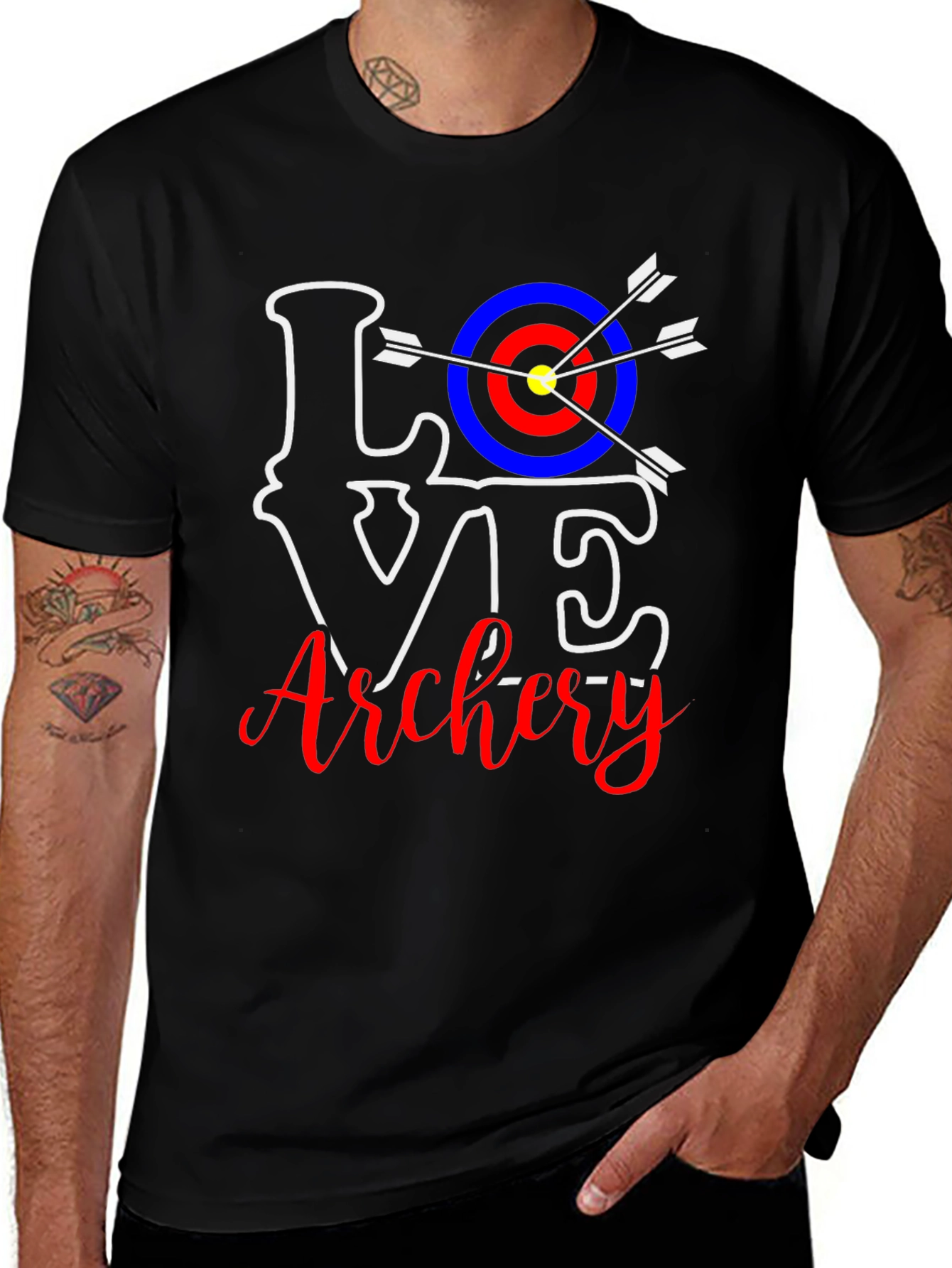 Variant 18 of Love Archery Graphic T-Shirt - Unisex Black Tee
