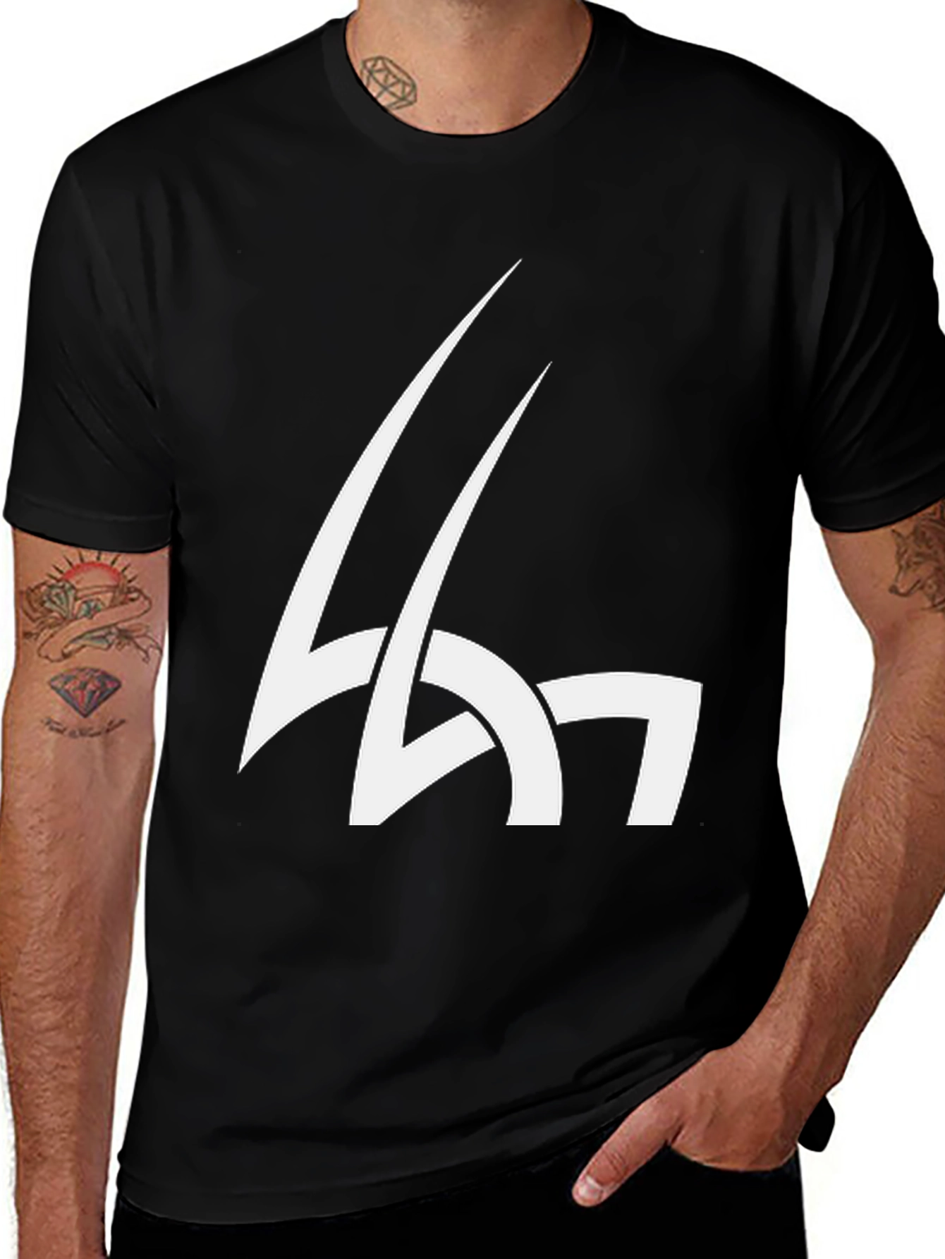 Variant 29 of Abstract Graphic Print Black T-Shirt