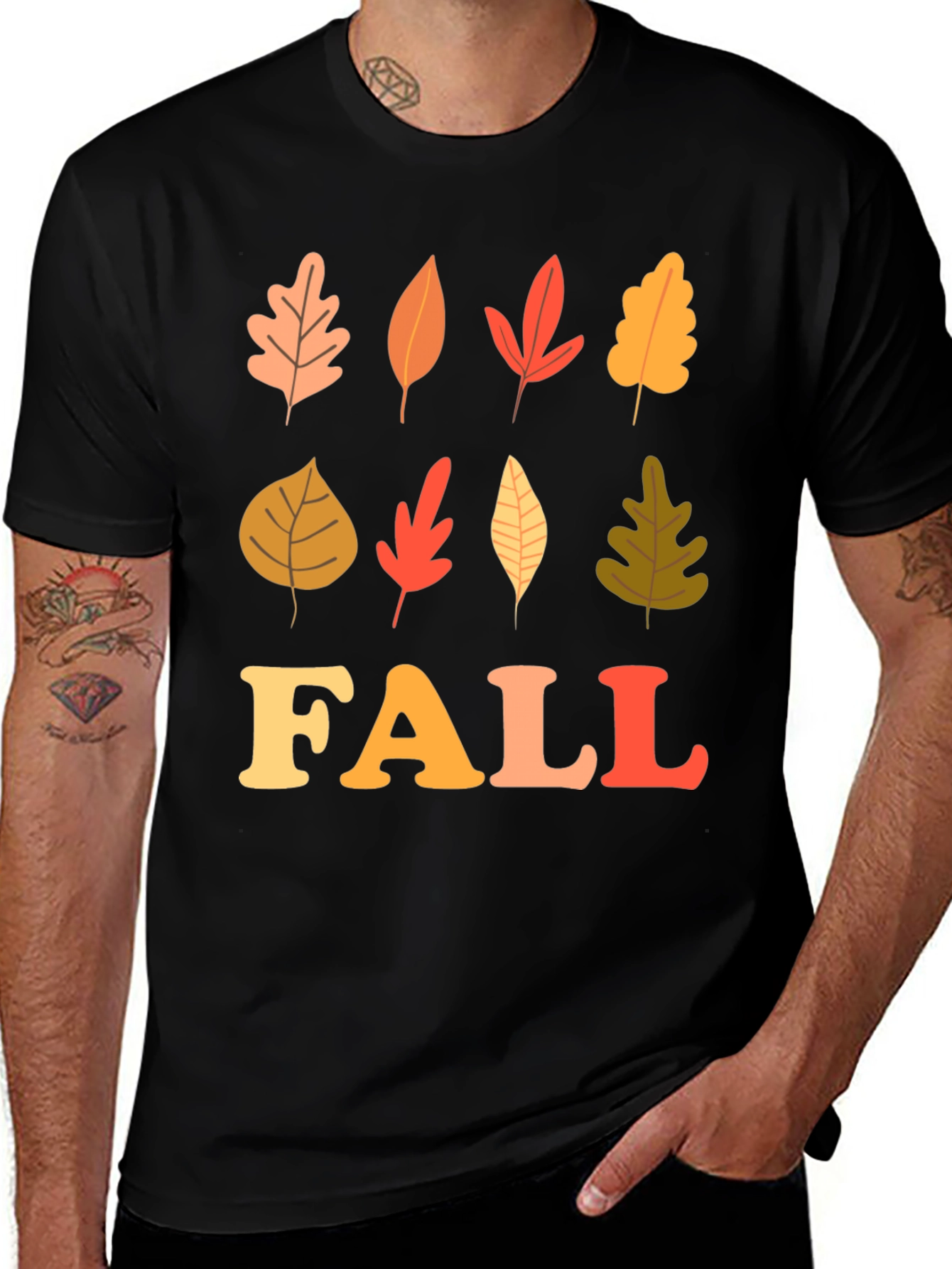 Fall Leaves Graphic Tee - Autumn Season T-Shirt