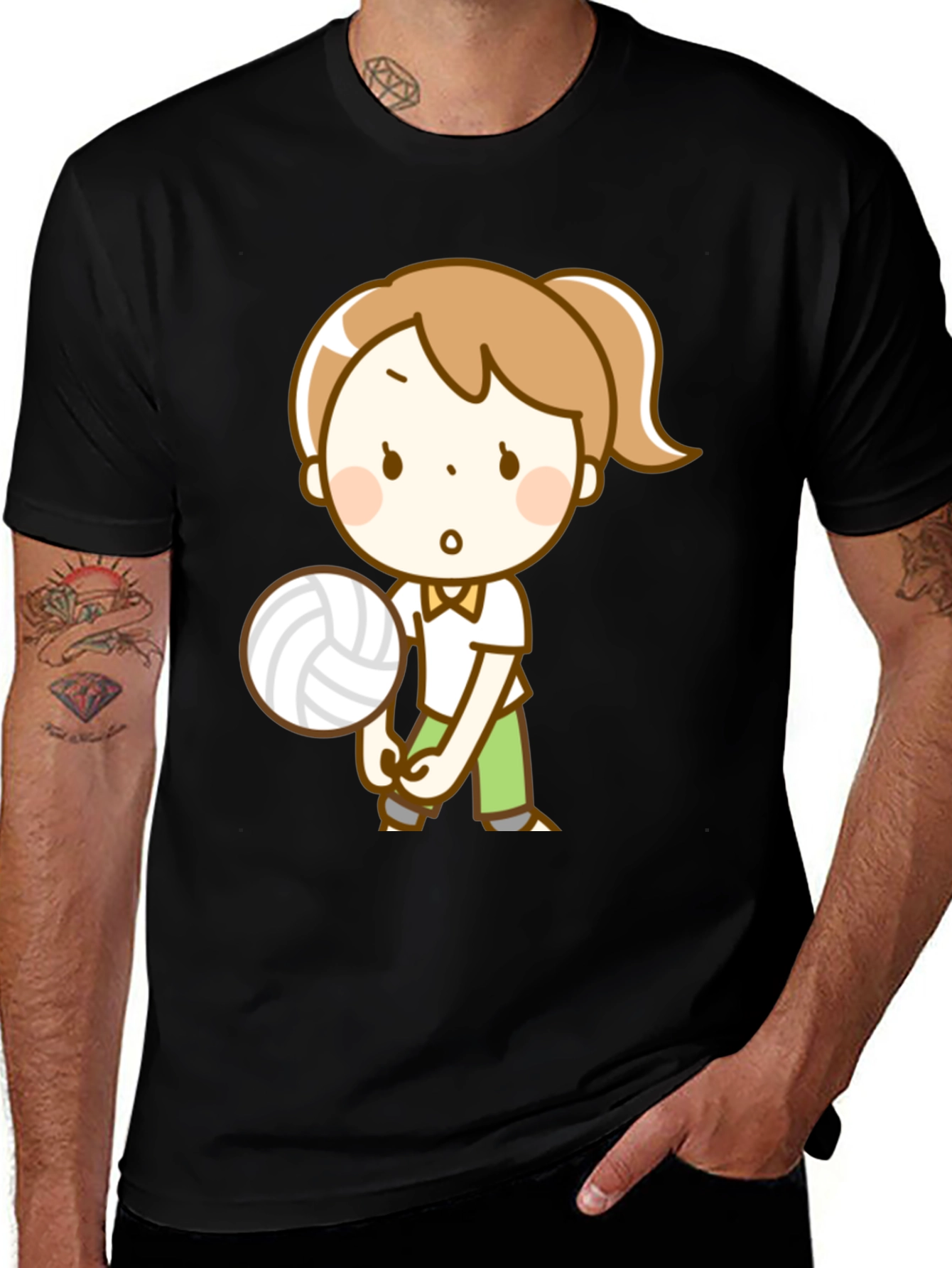 Variant 26 of Volleyball Girl Graphic Tee - Black Unisex Shirt