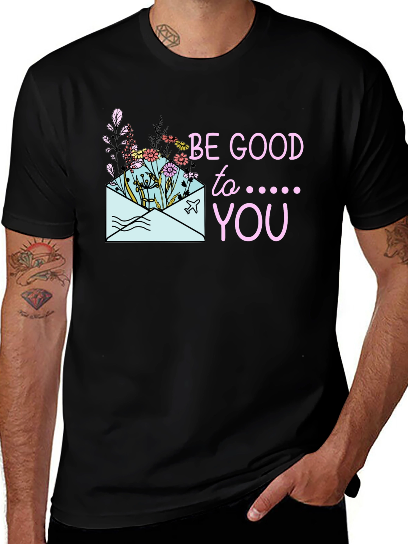 Variant 13 of Be Good To You Graphic Tee - Black Cotton Casual T-Shirt