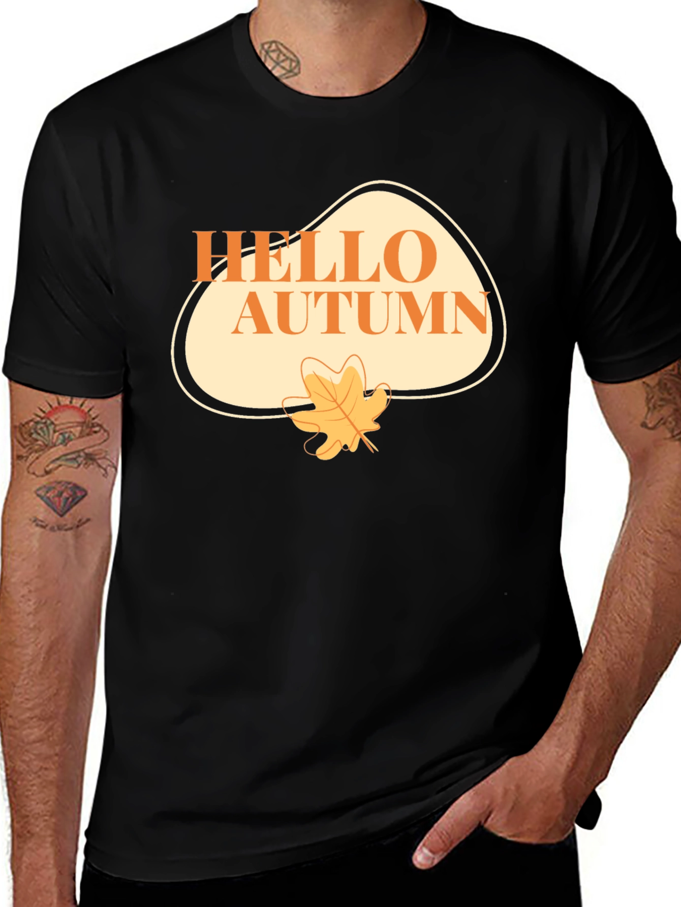 Variant 14 of Hello Autumn Graphic T-Shirt - Seasonal Comfort