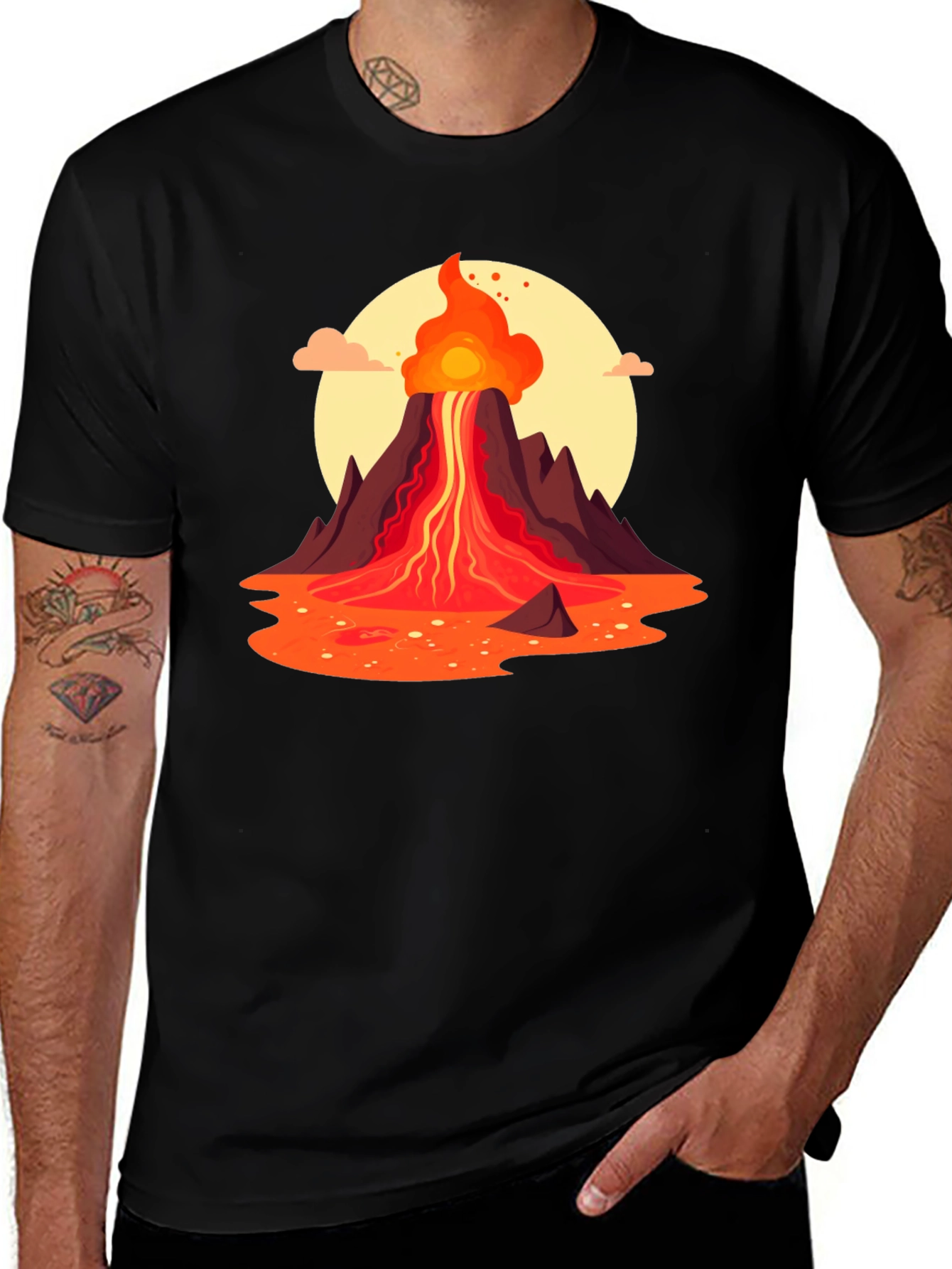 Black Volcano Graphic Tee - Black main image