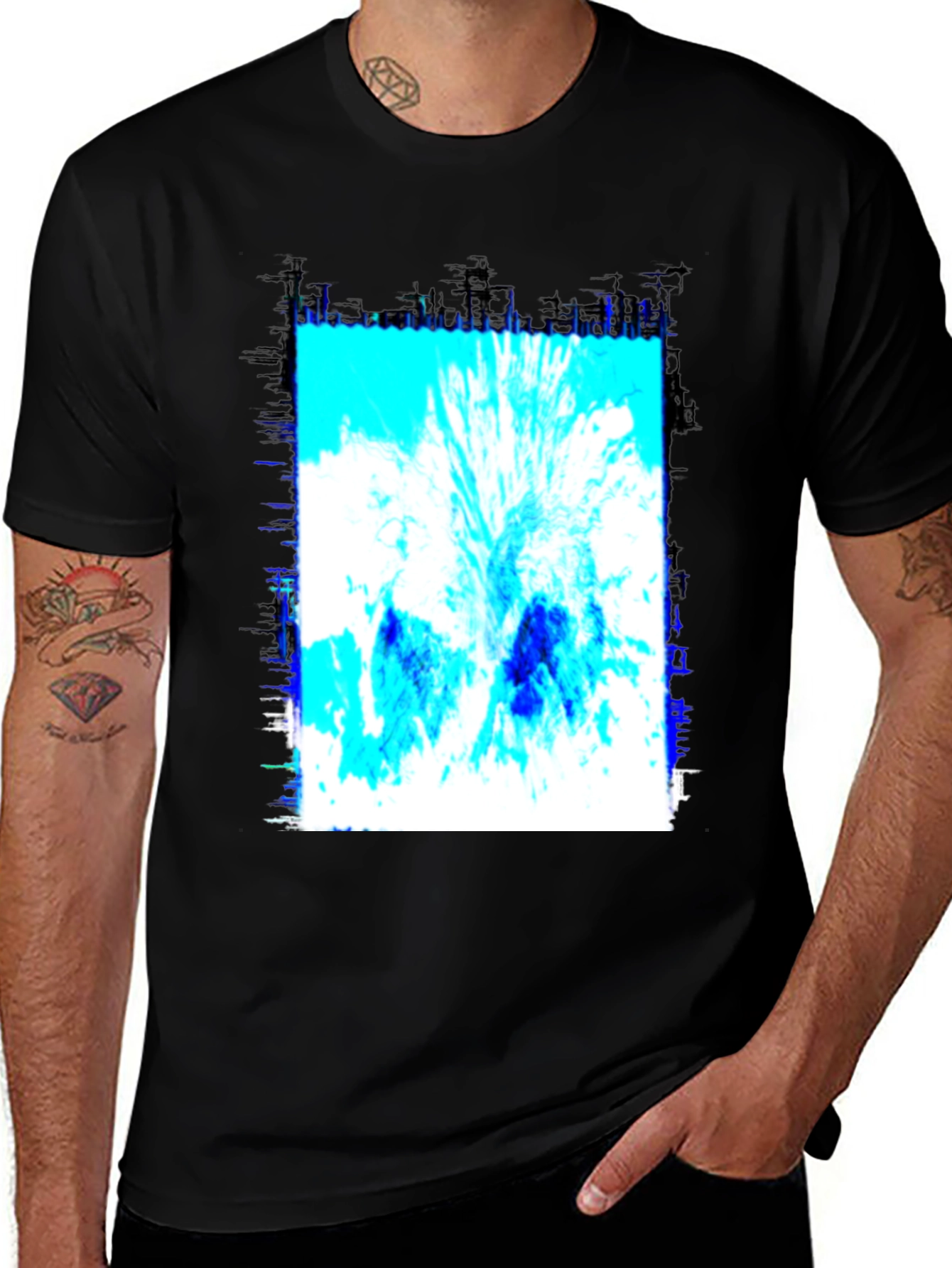 Variant 17 of Abstract Graphic Print Black T-Shirt