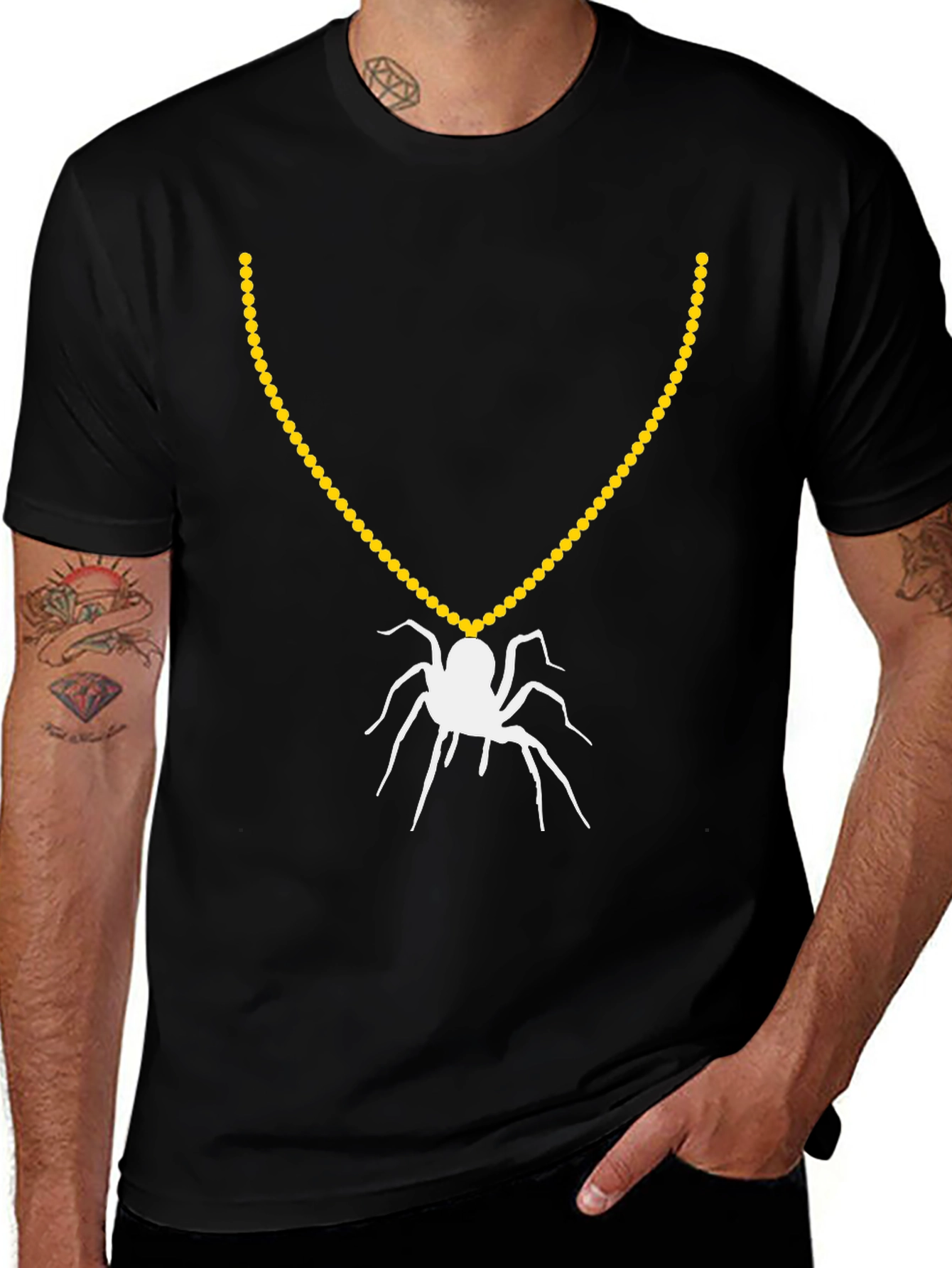 Spooky Spider Mardi Gras T-Shirt - Black