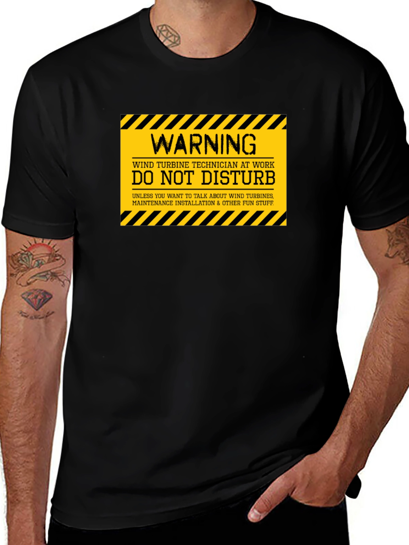 Variant 11 of Wind Turbine Technician Warning T-Shirt