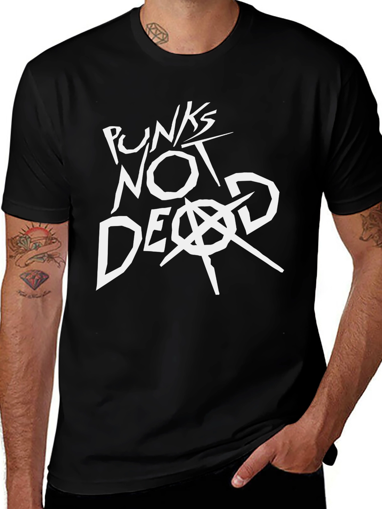 Variant 25 of Punk's Not Dead Graphic T-Shirt - Black