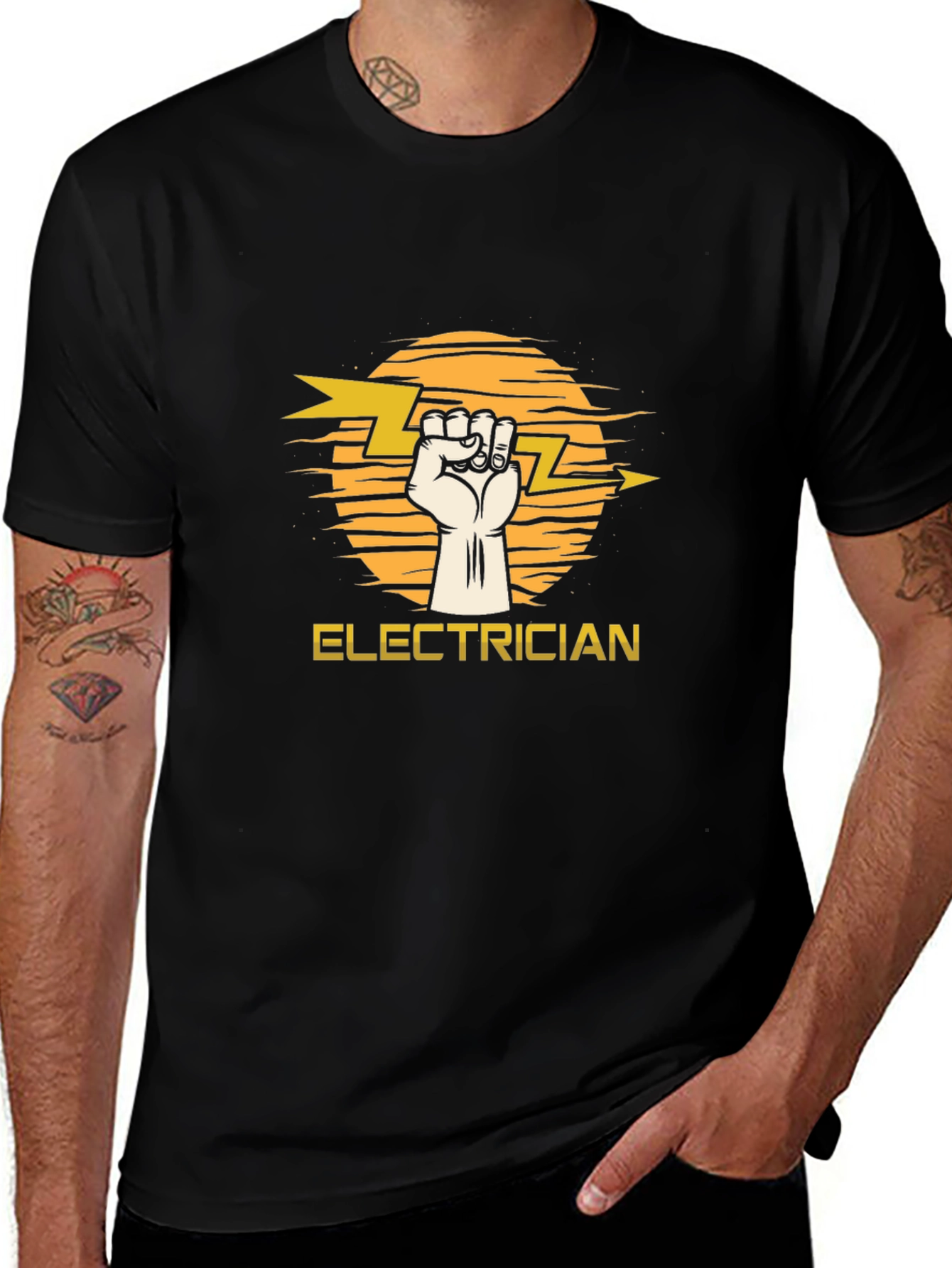 Variant 18 of Electrician Fist Black T-Shirt