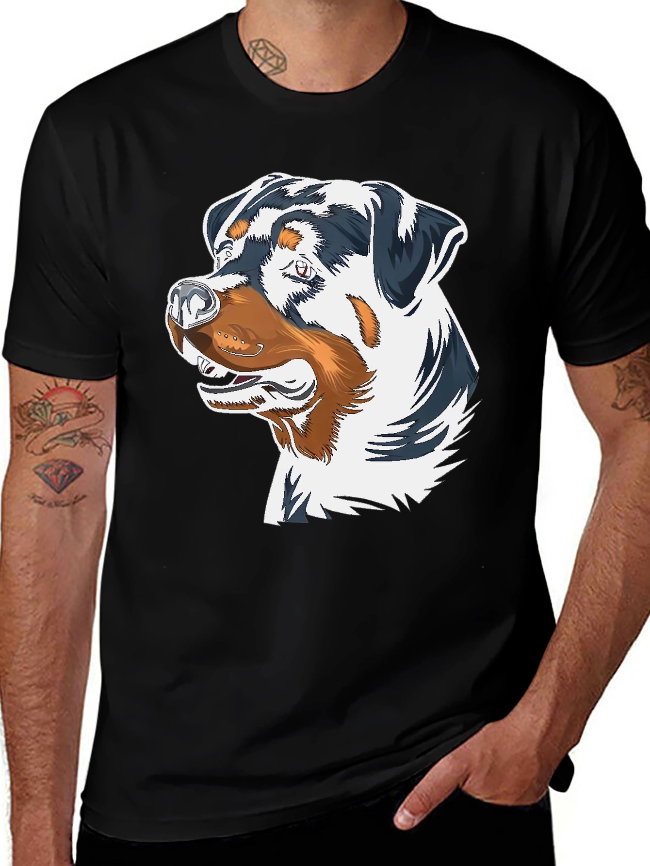 Variant 2 of Rottweiler Dog Graphic Tee - Cool Dog Lover Shirt