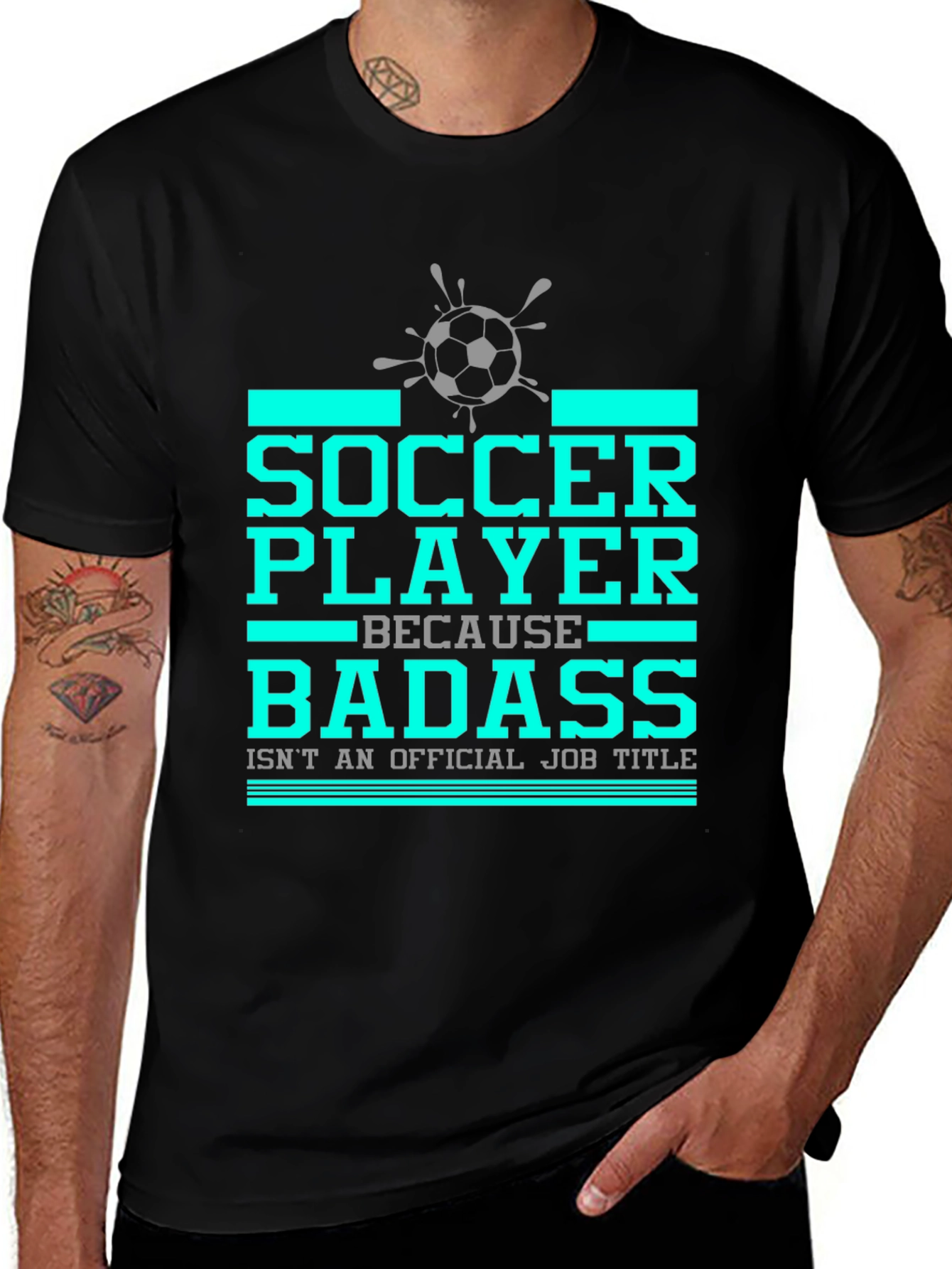 Variant 11 of Soccer Player Badass Graphic T-Shirt